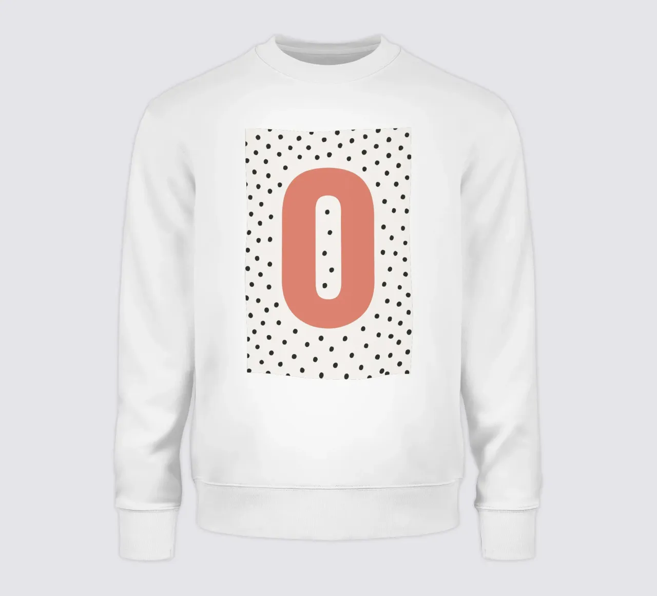 Initial O on dot pattern - Scandinavian style sweatshirt by KidzStudio