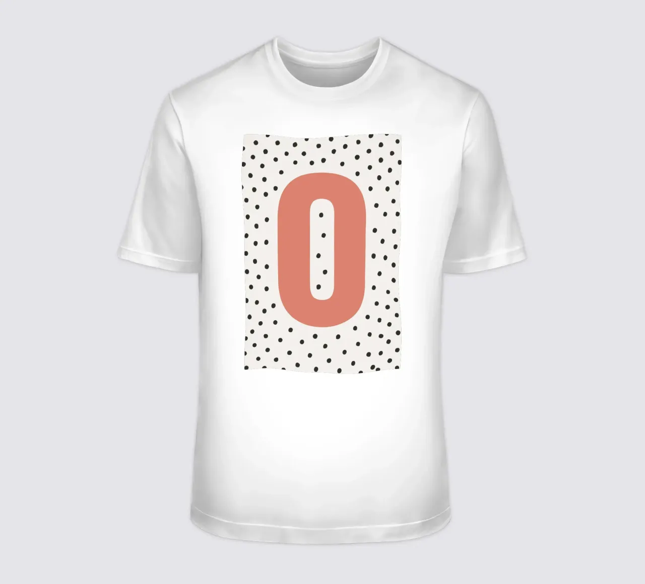 Initial O on dot pattern - Scandinavian style t-shirt by KidzStudio