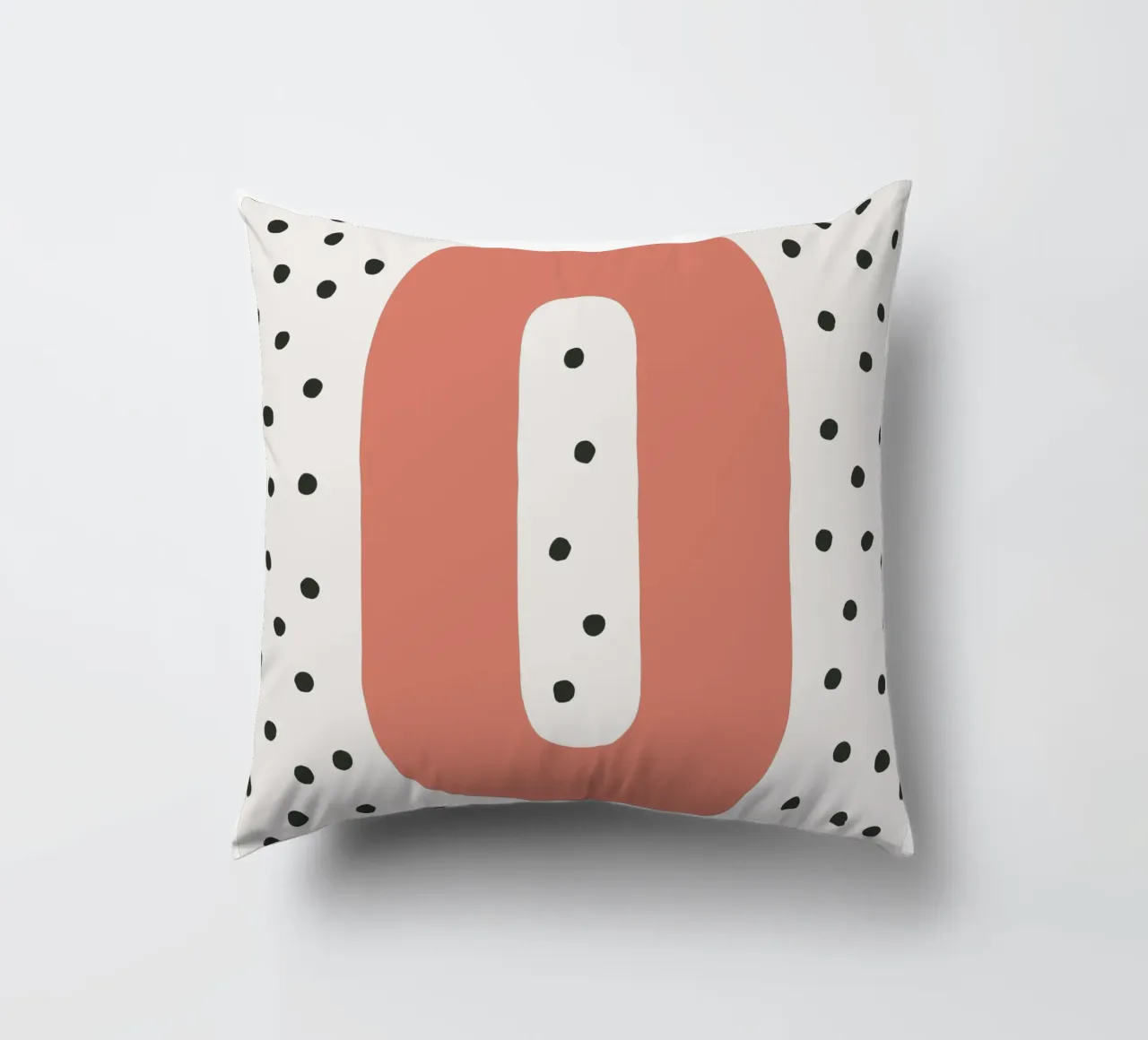 Initial O on dot pattern - Scandinavian style decorative cushion by KidzStudio