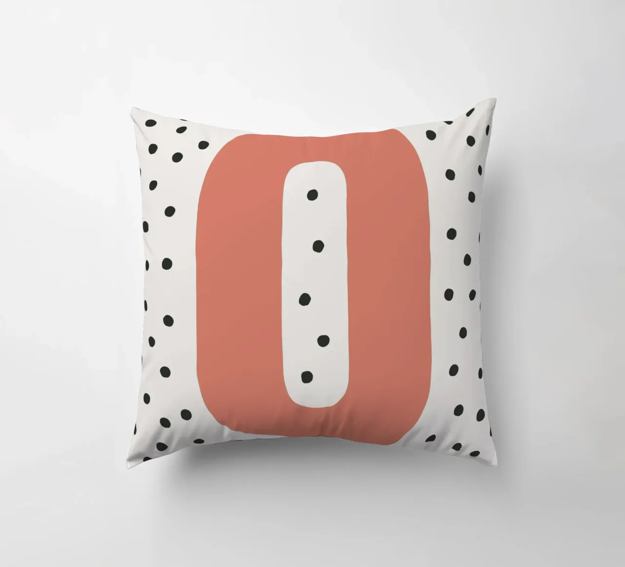 Initial O on dot pattern - Scandinavian style decorative cushion by KidzStudio