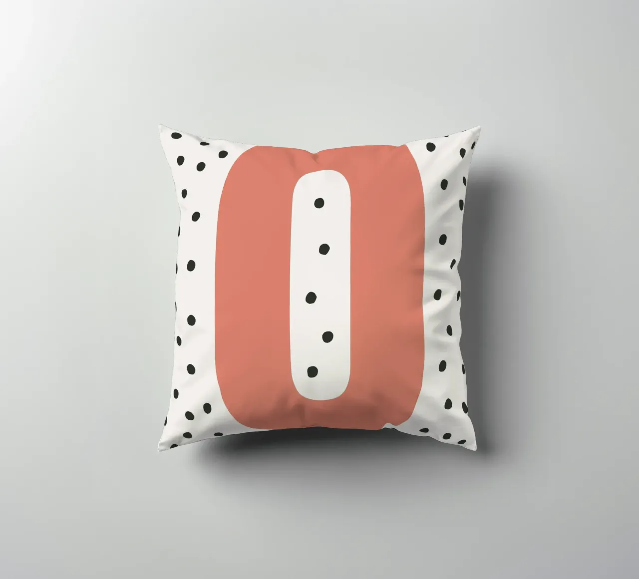 Initial O on dot pattern - Scandinavian style decorative cushion by KidzStudio