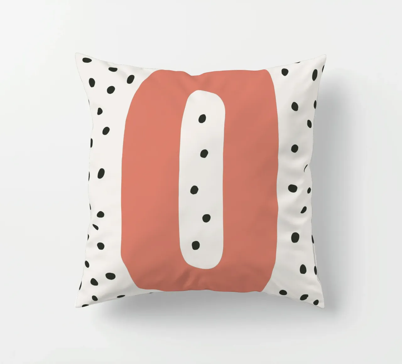Initial O on dot pattern - Scandinavian style decorative cushion by KidzStudio