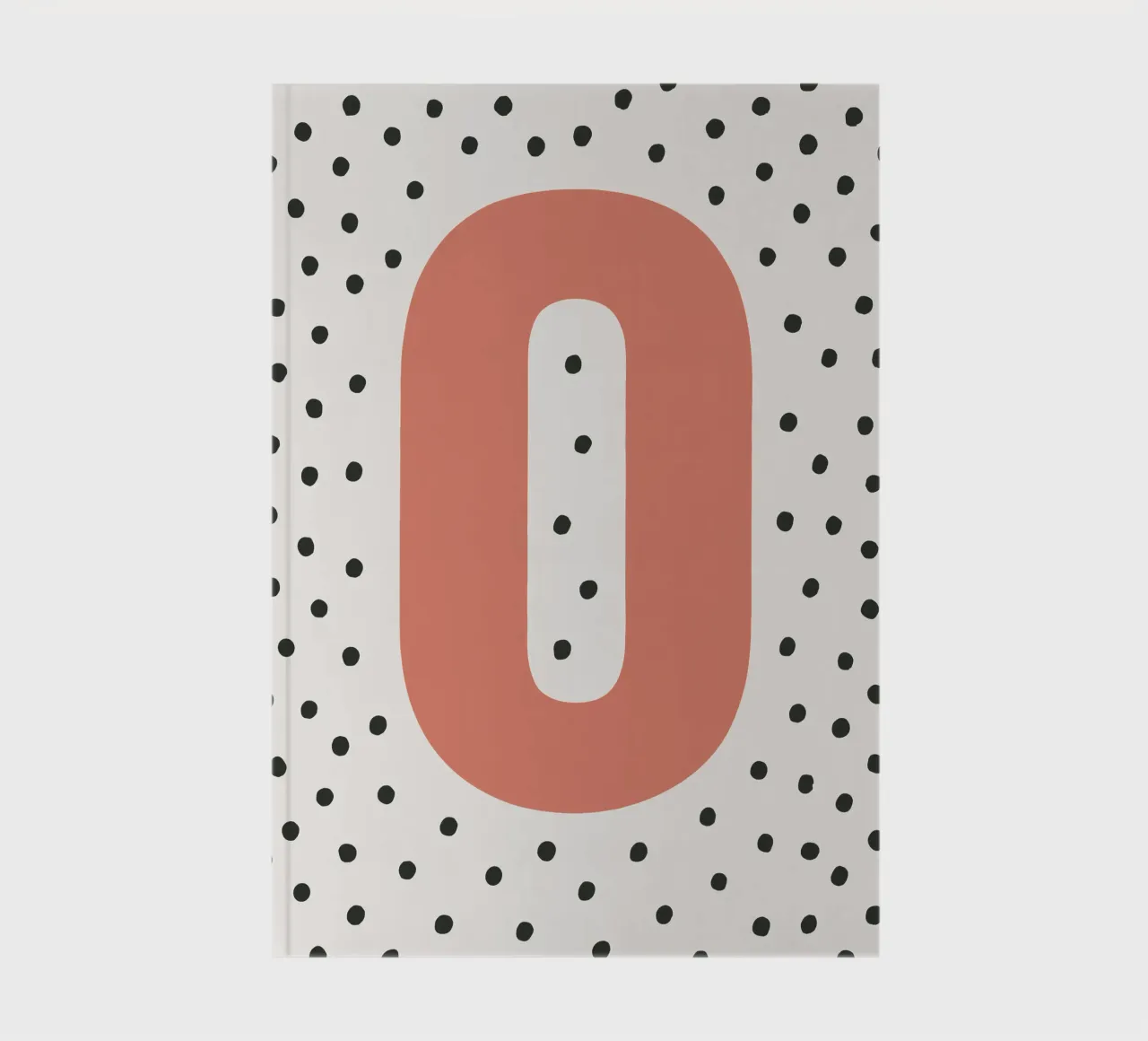 Initiale O sur motif à pois - style scandinave carnet de notes de KidzStudio