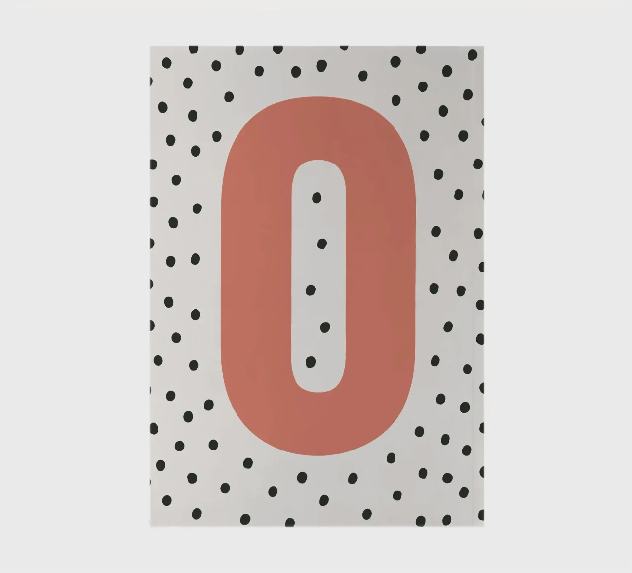 Initiale O sur motif à pois - style scandinave carnet de notes de KidzStudio