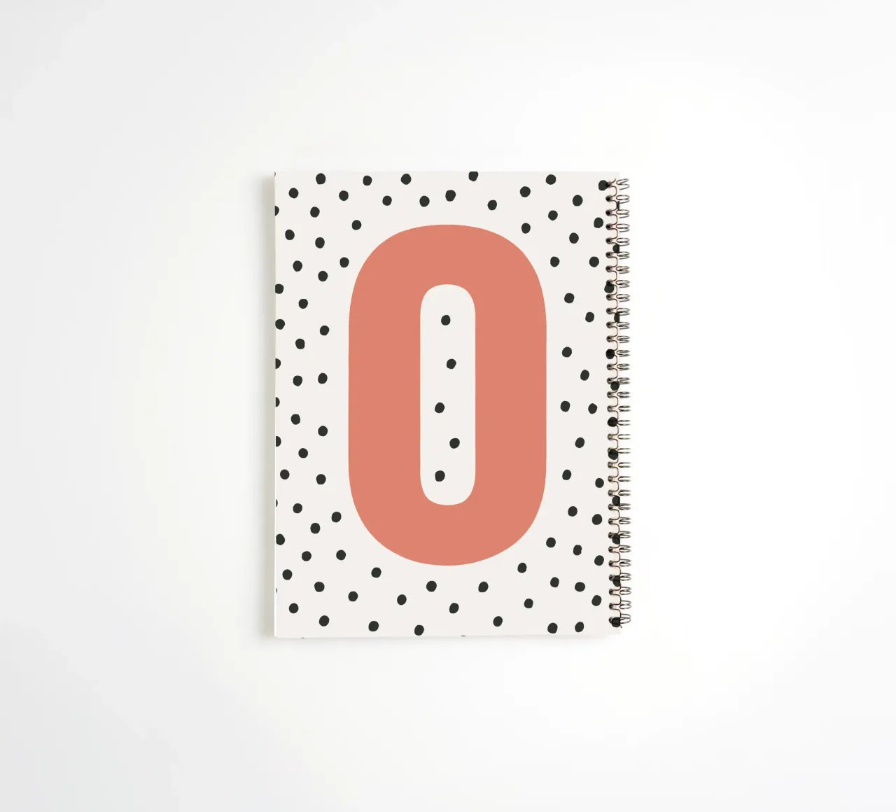 Initial O on dot pattern - Scandinavian style spiral notebook by KidzStudio