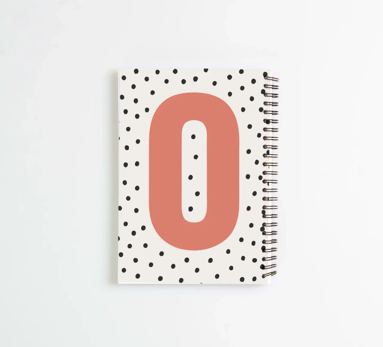 Initial O on dot pattern - Scandinavian style spiral notebook by KidzStudio