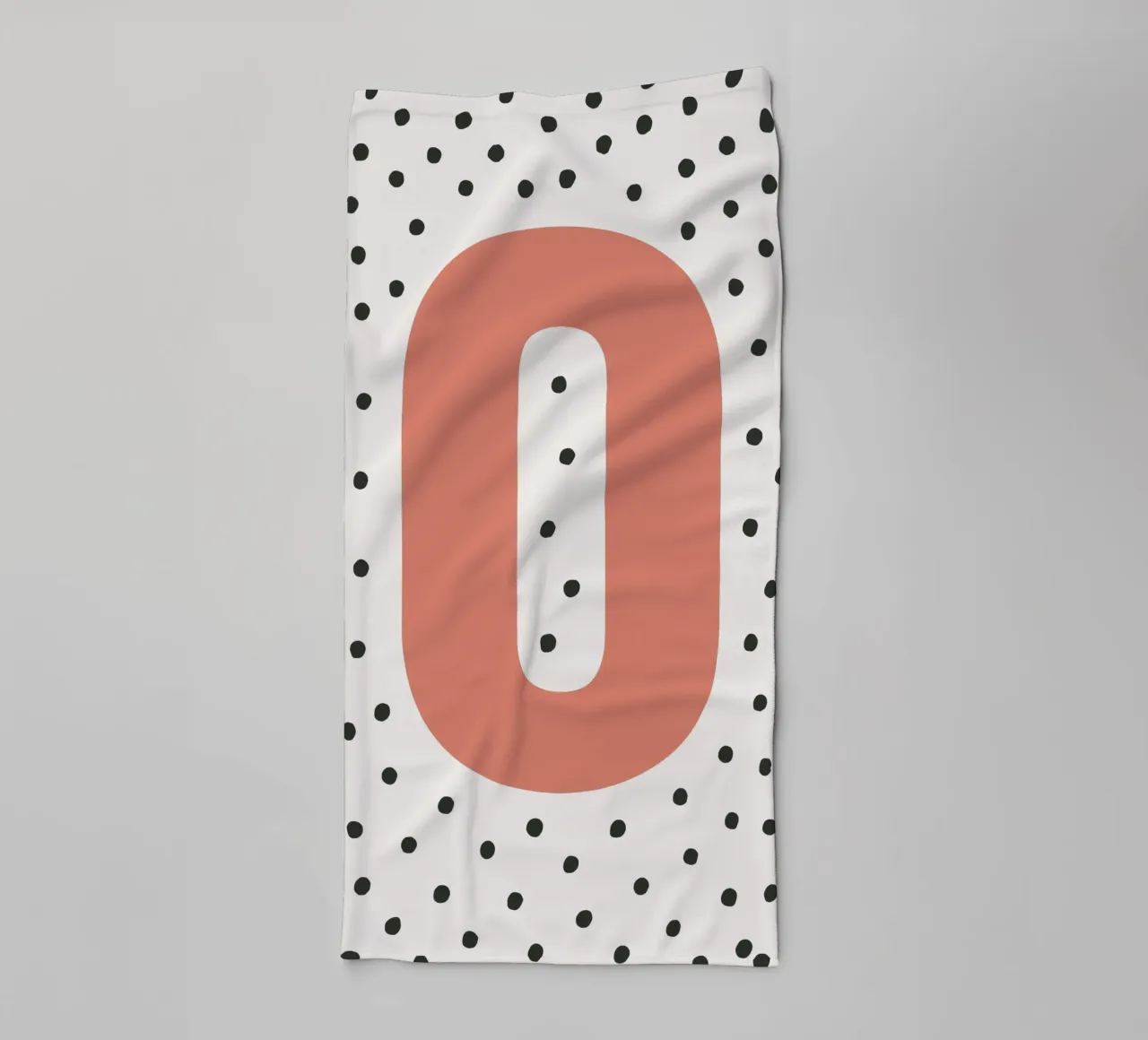 Initial O on dot pattern - Scandinavian style towel by KidzStudio