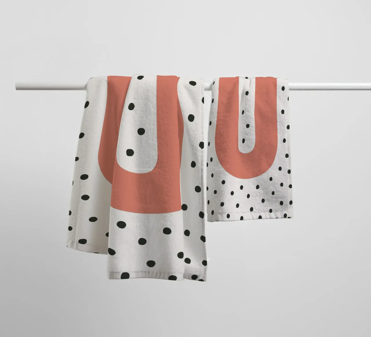 Initial O on dot pattern - Scandinavian style towel by KidzStudio