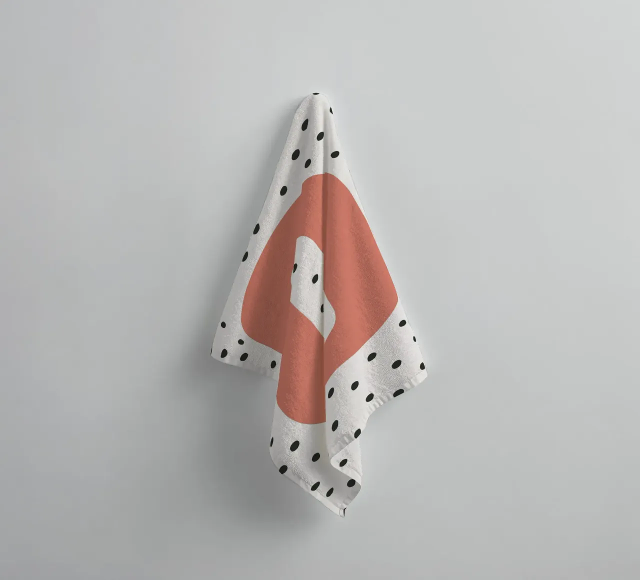 Initial O on dot pattern - Scandinavian style towel by KidzStudio