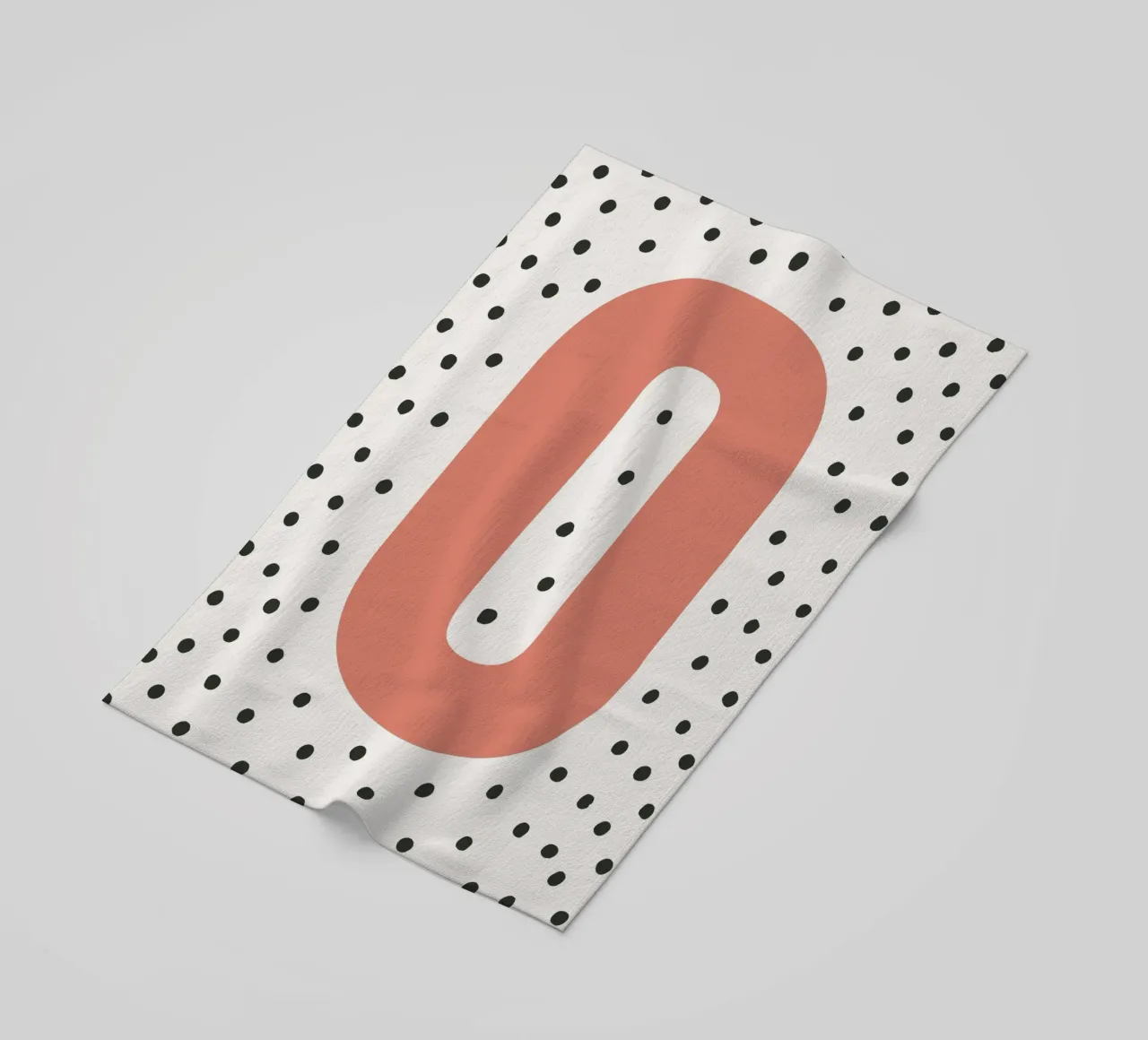 Initial O on dot pattern - Scandinavian style beach towel by KidzStudio