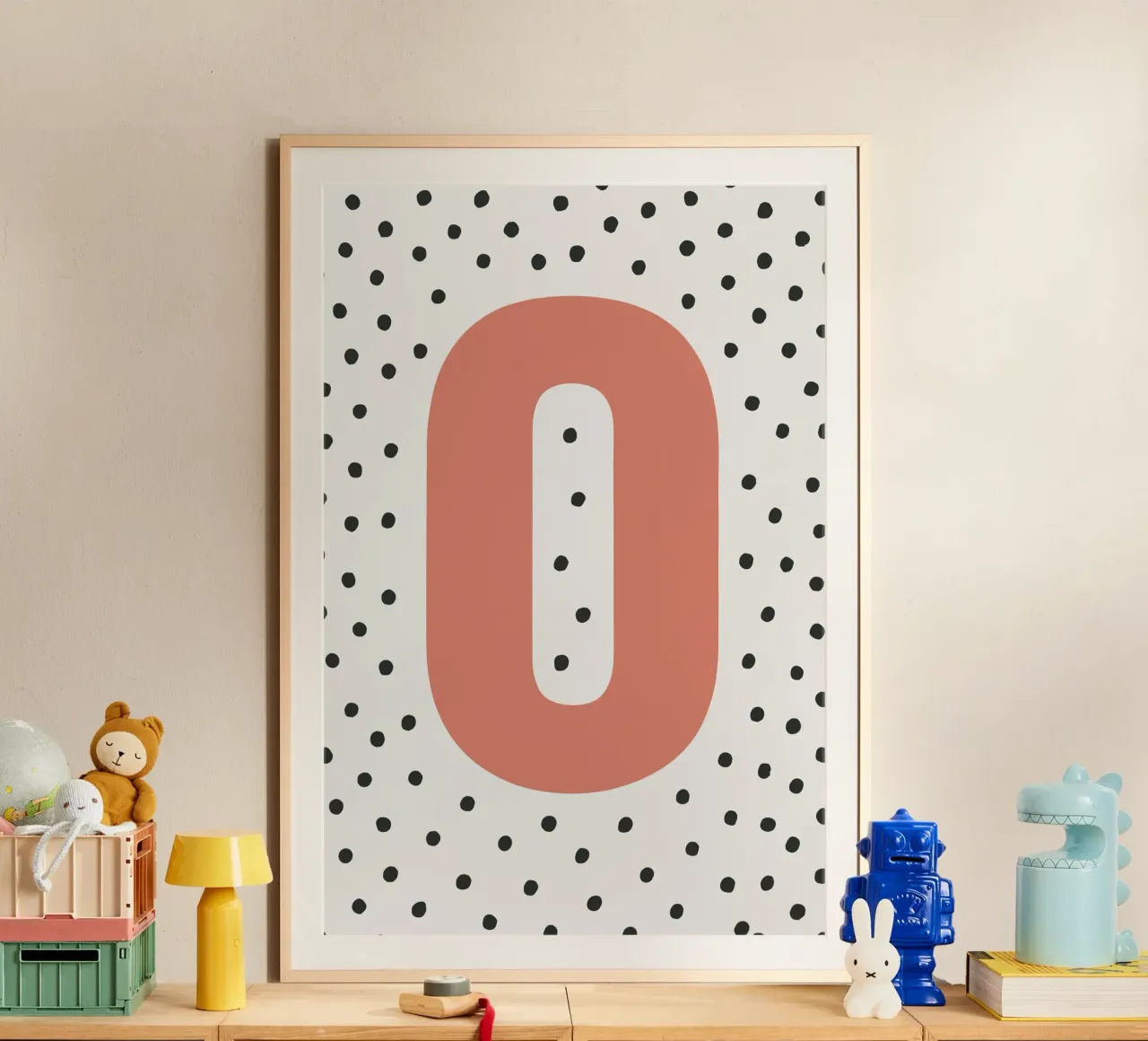 Initial O on dot pattern - Scandinavian style hahnemühle by KidzStudio