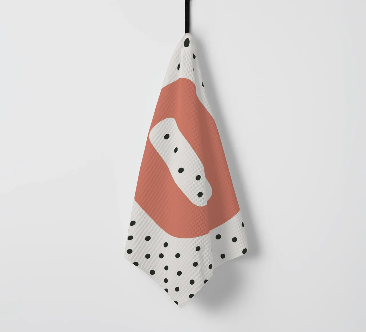 Initial O on dot pattern - Scandinavian style tea towel by KidzStudio