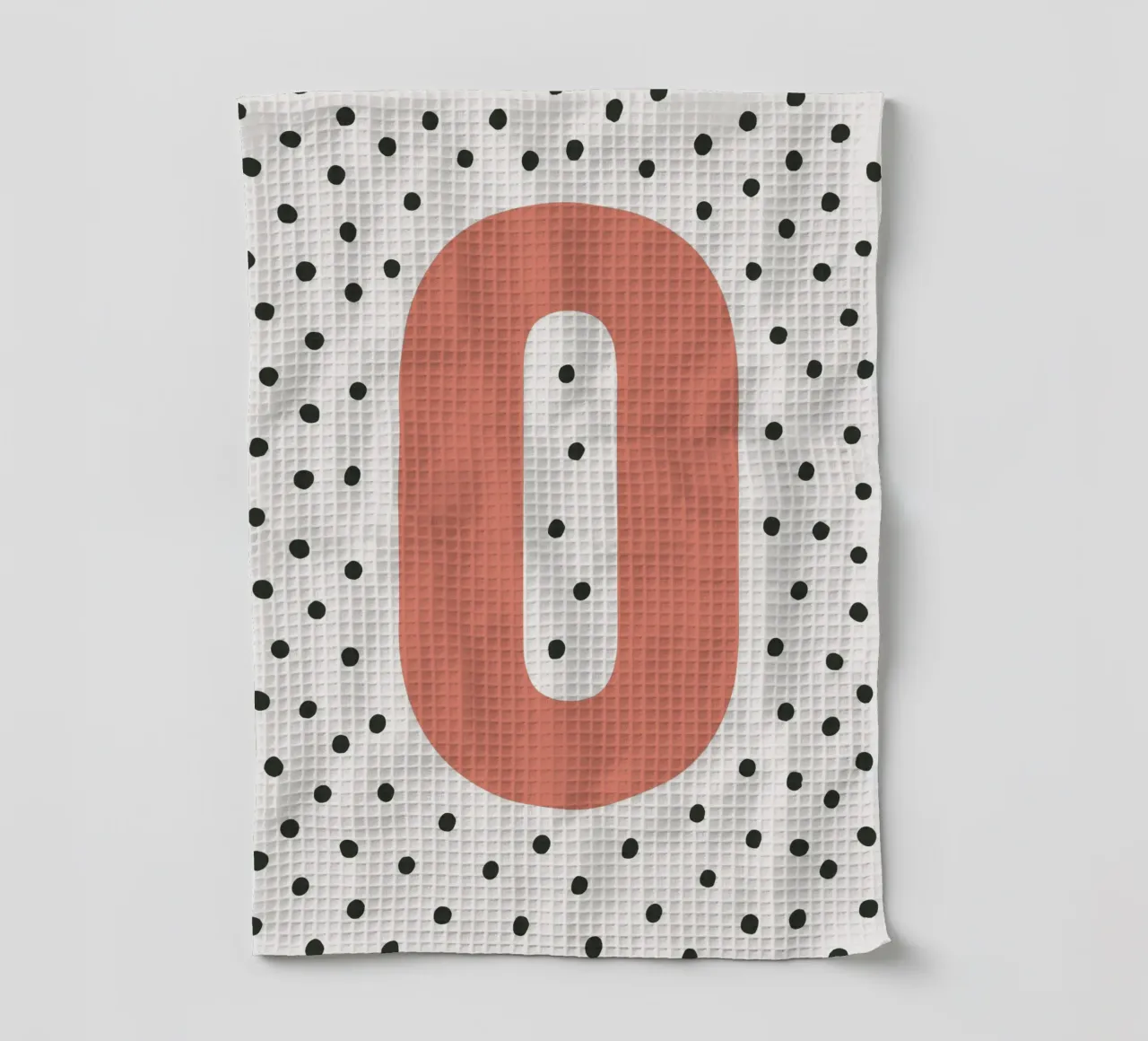Initial O on dot pattern - Scandinavian style tea towel by KidzStudio