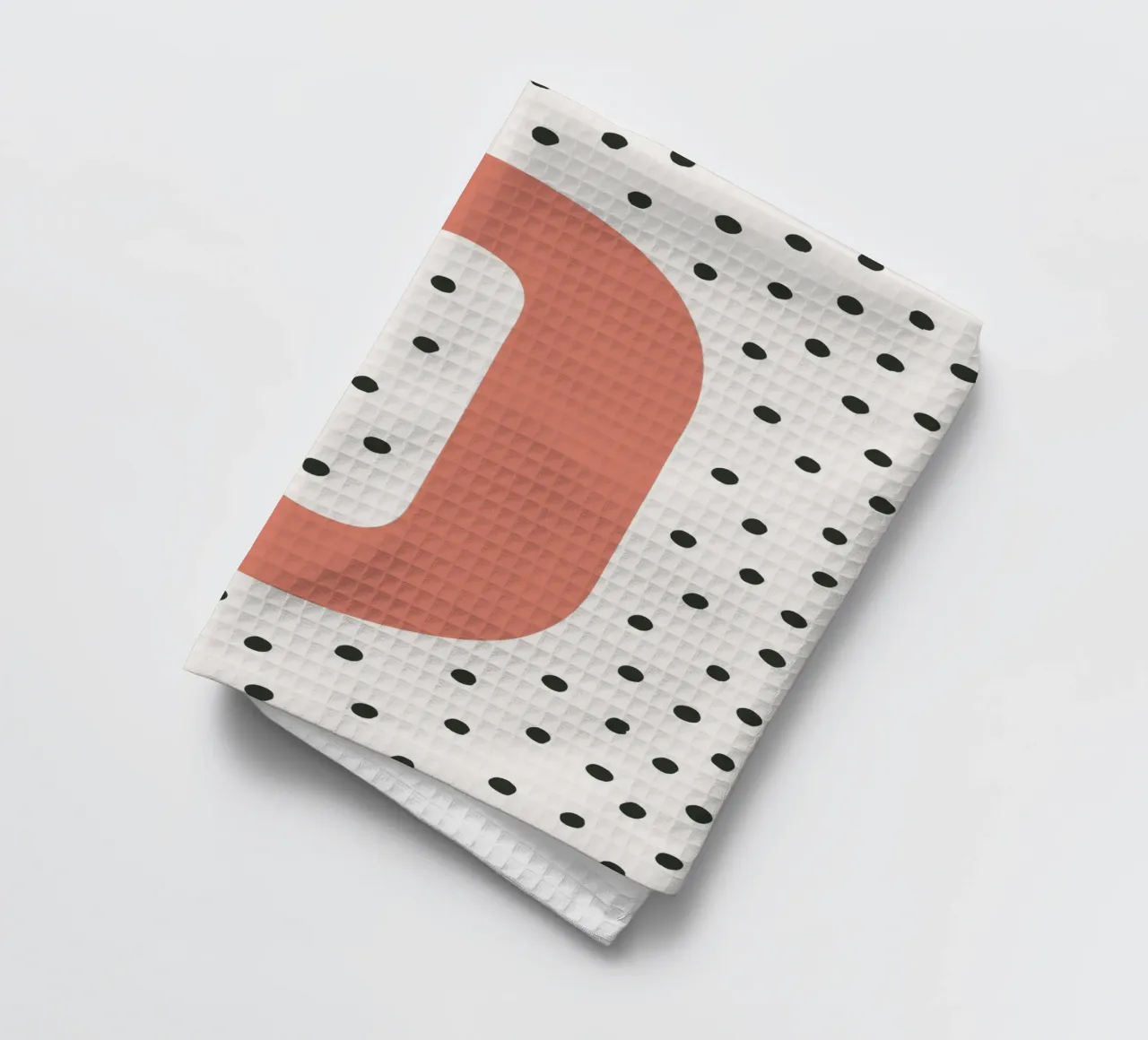 Initial O on dot pattern - Scandinavian style tea towel by KidzStudio