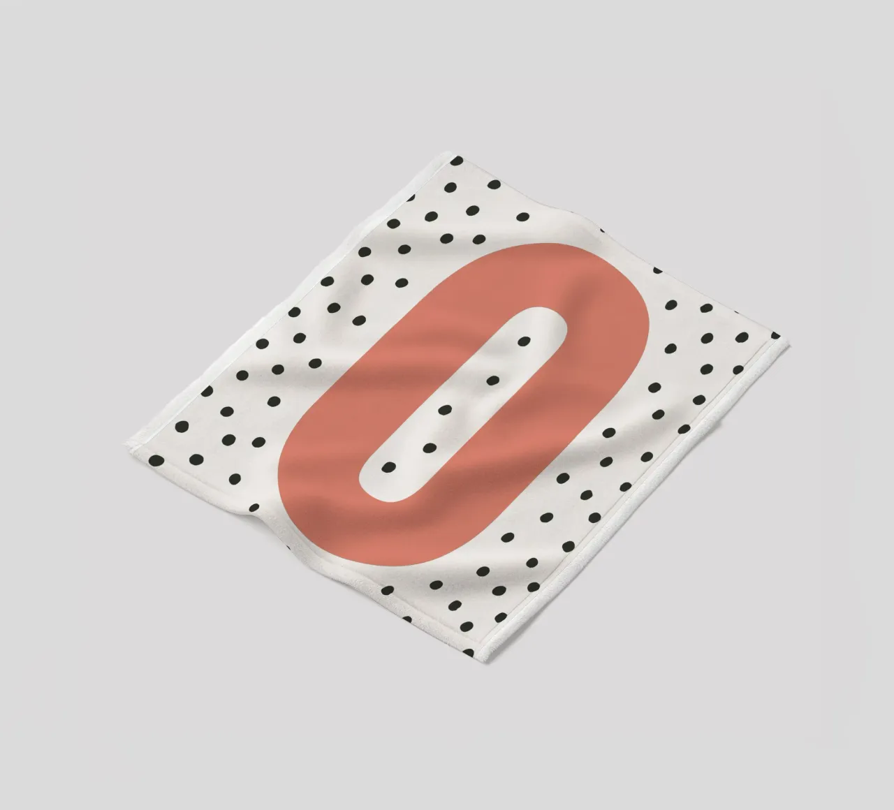 Initial O on dot pattern - Scandinavian style fleece blanket by KidzStudio