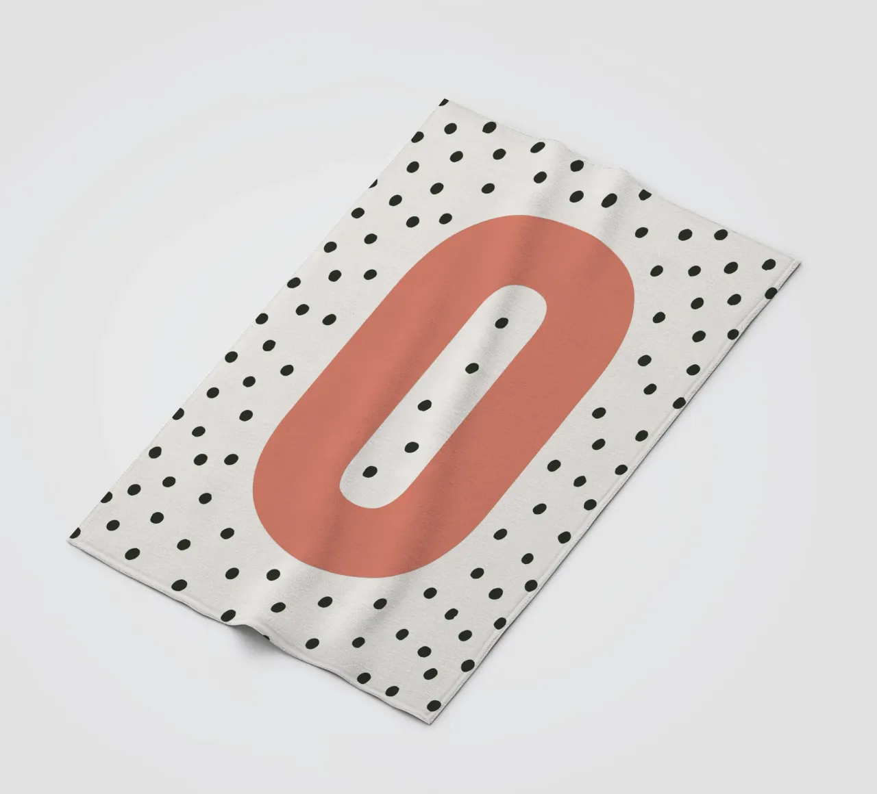 Initial O on dot pattern - Scandinavian style fleece blanket by KidzStudio