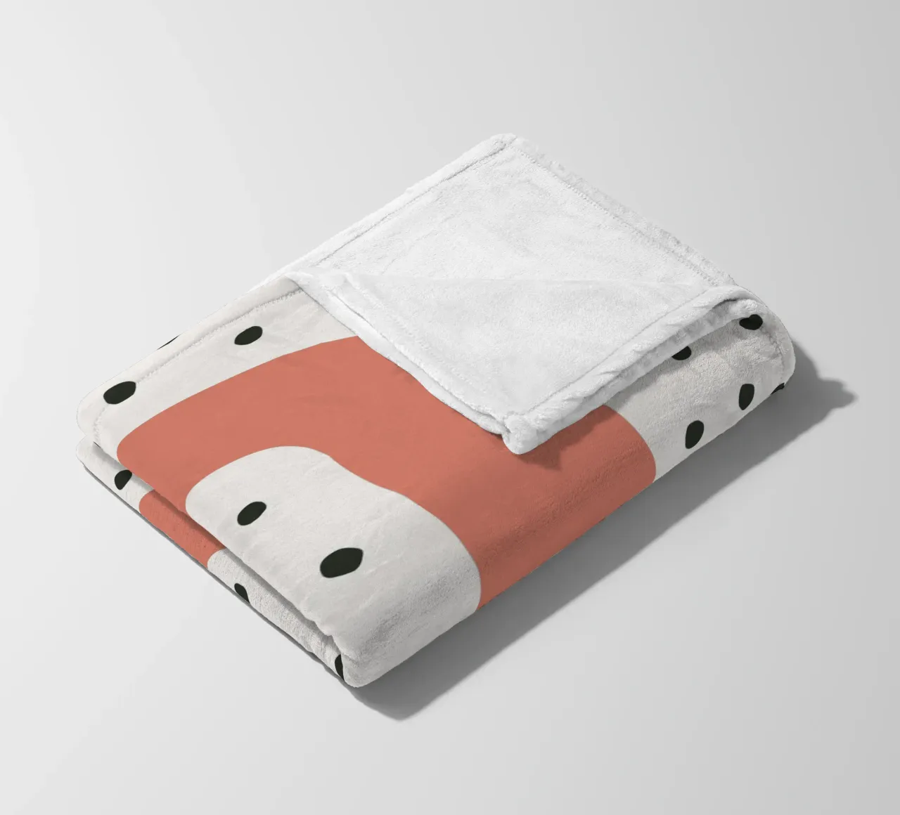 Initial O on dot pattern - Scandinavian style fleece blanket by KidzStudio