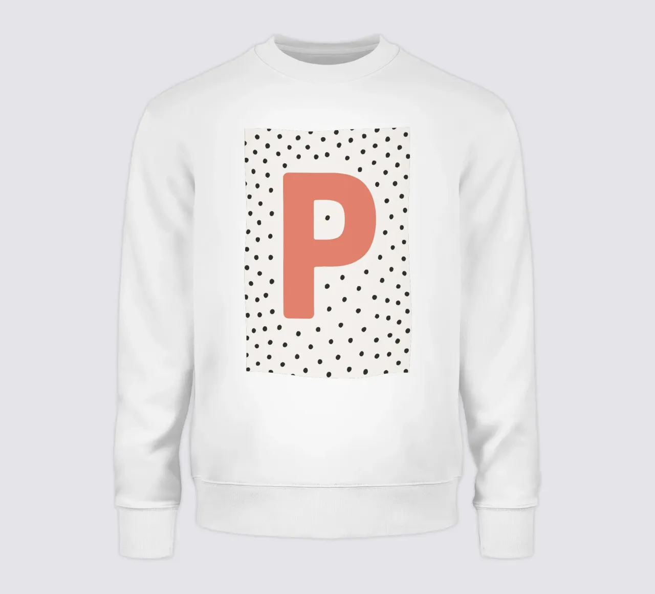 Initial P on dot pattern - Scandinavian style sweatshirt by KidzStudio