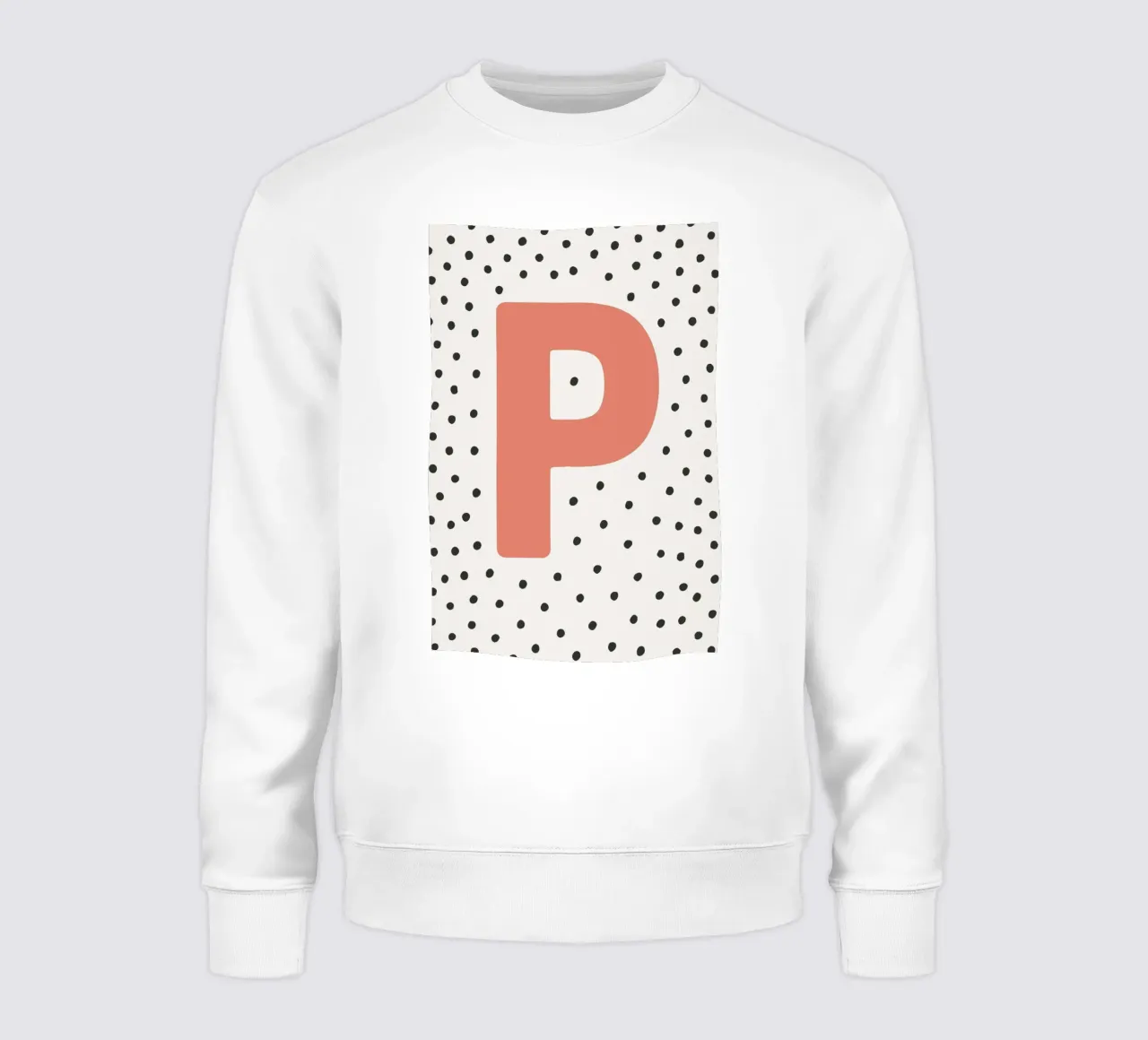 Initial P on dot pattern - Scandinavian style sweatshirt by KidzStudio