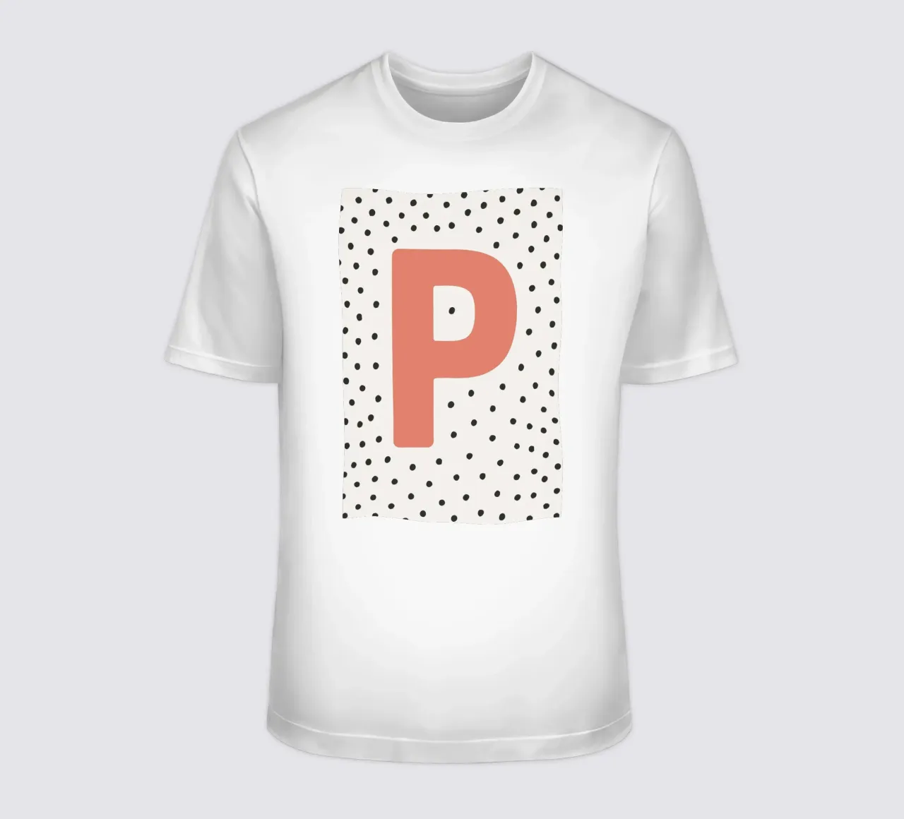Initial P on dot pattern - Scandinavian style t-shirt by KidzStudio