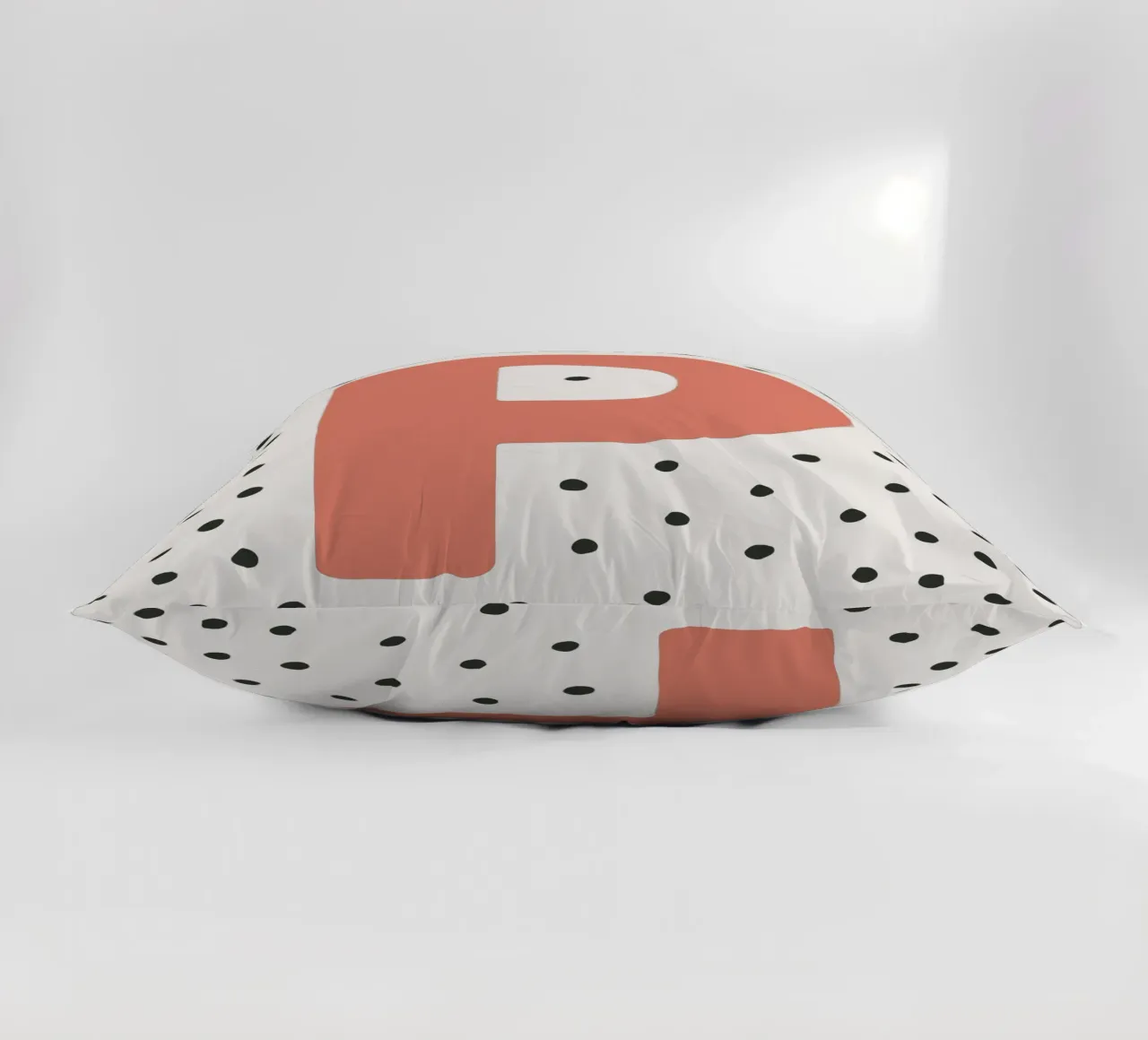 Initial P on dot pattern - Scandinavian style decorative cushion by KidzStudio