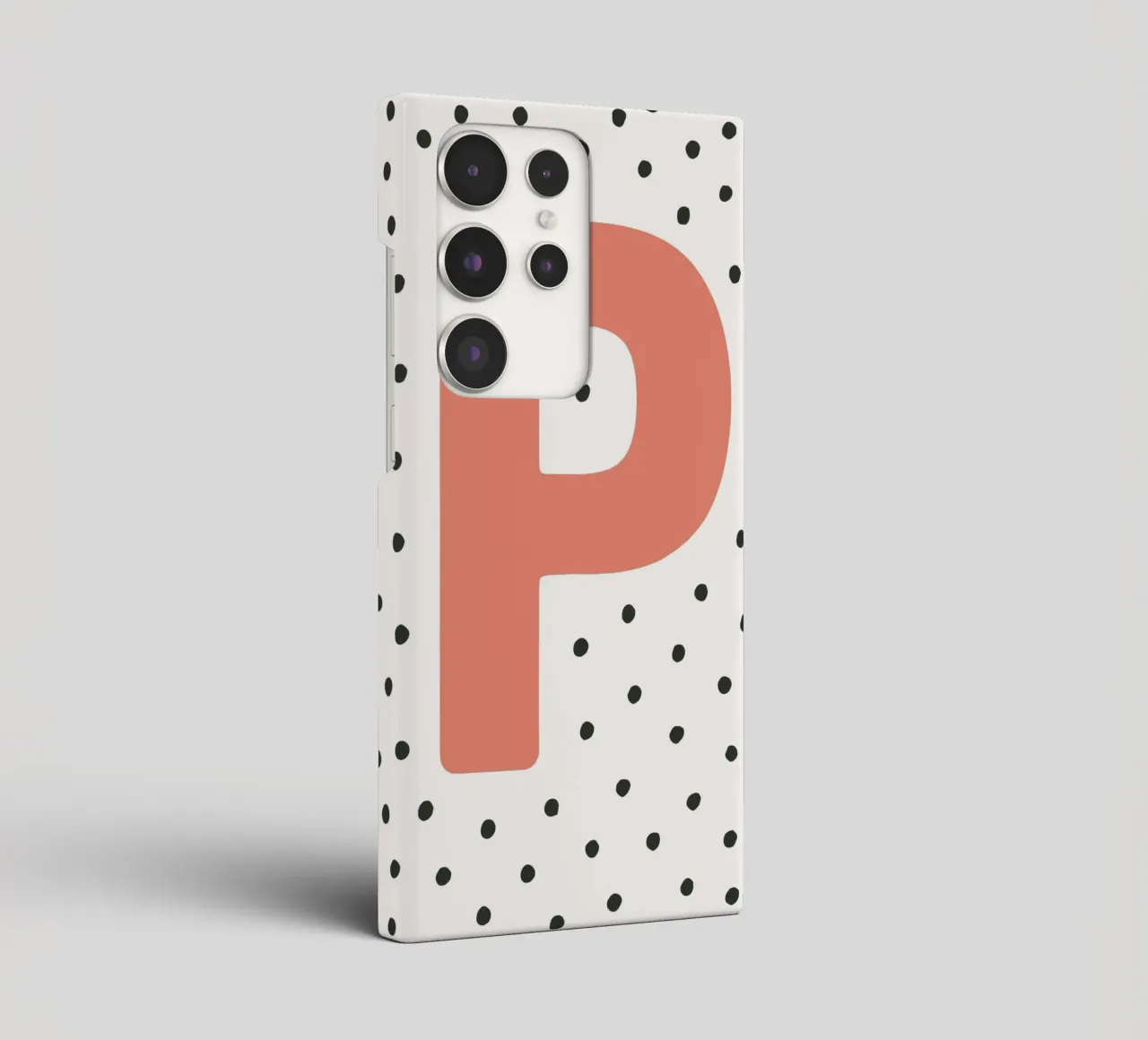 Initial P on dot pattern - Scandinavian style samsung phone case by KidzStudio