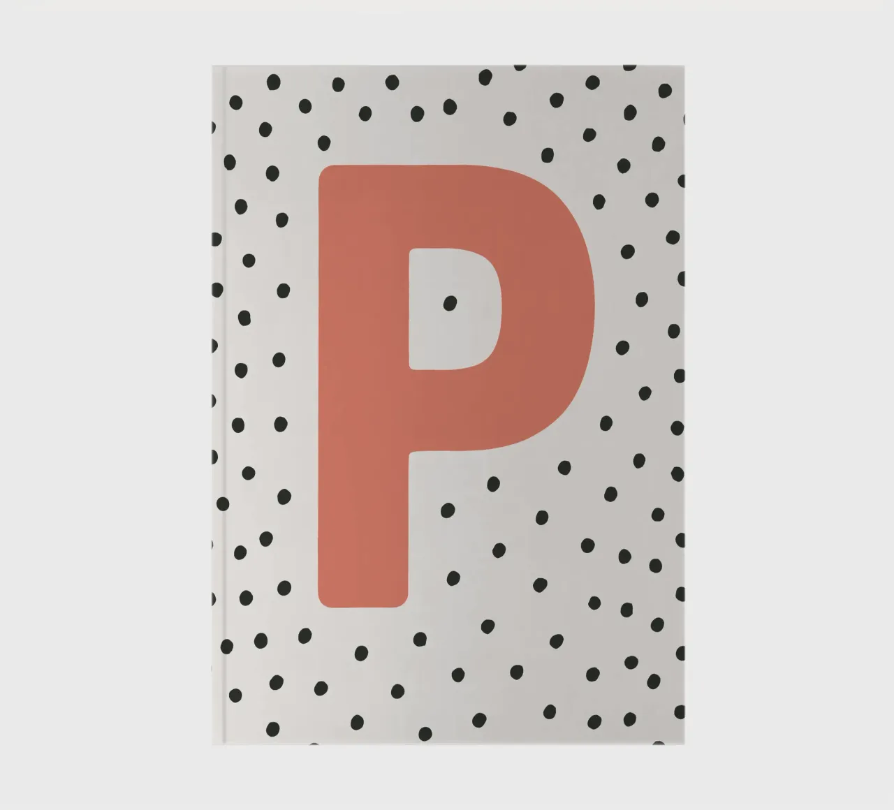 Initial P on dot pattern - Scandinavian style notebook by KidzStudio