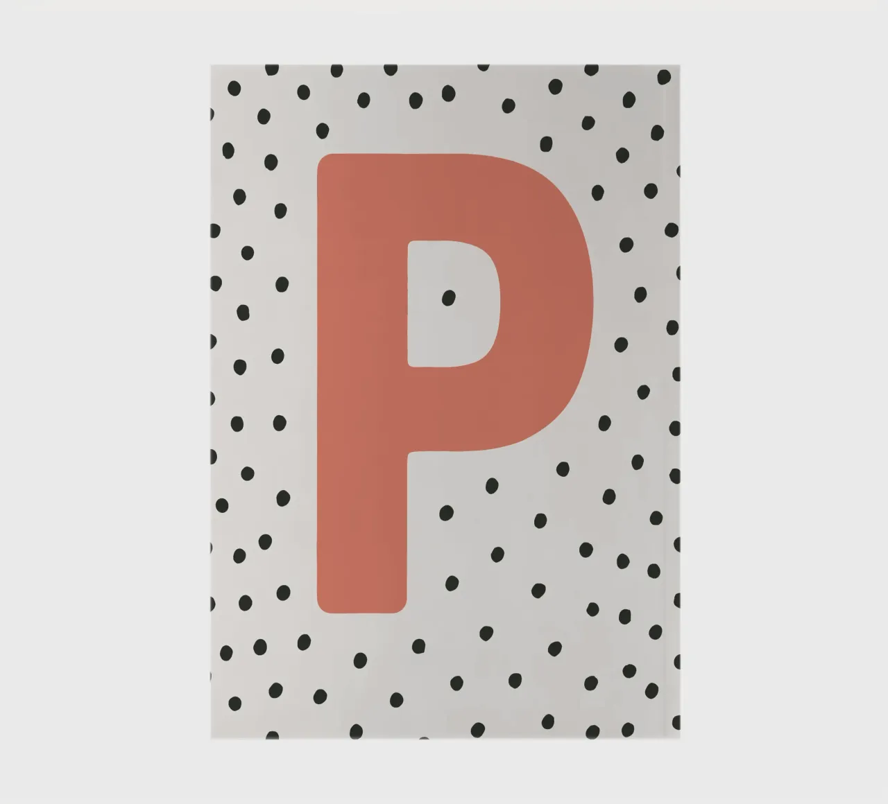 Initial P on dot pattern - Scandinavian style notebook by KidzStudio