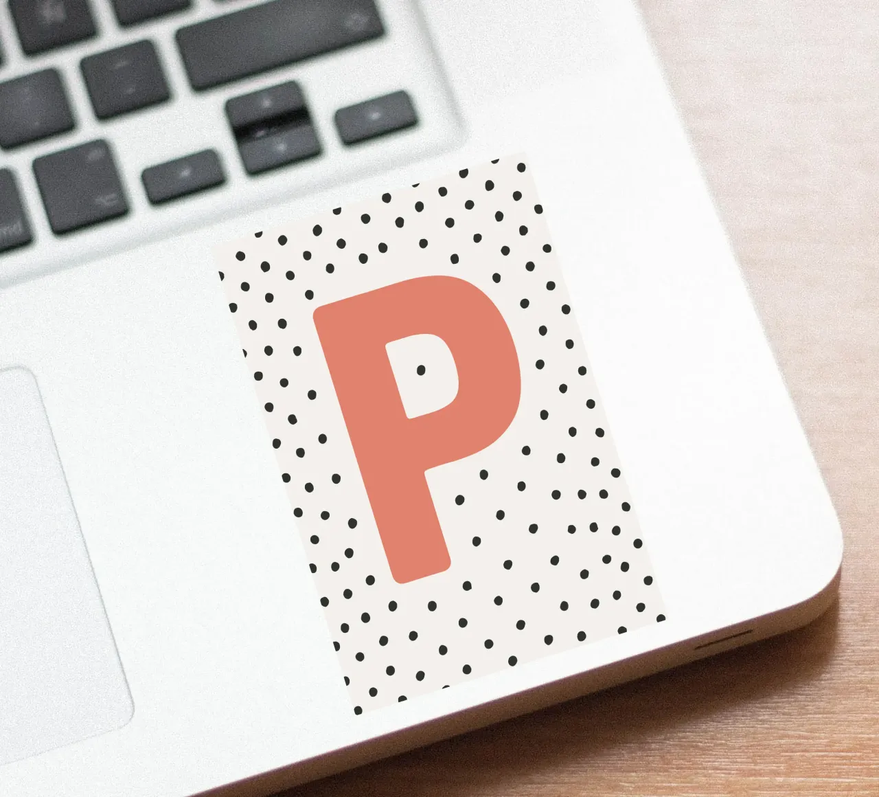 Initial P on dot pattern - Scandinavian style sticker by KidzStudio