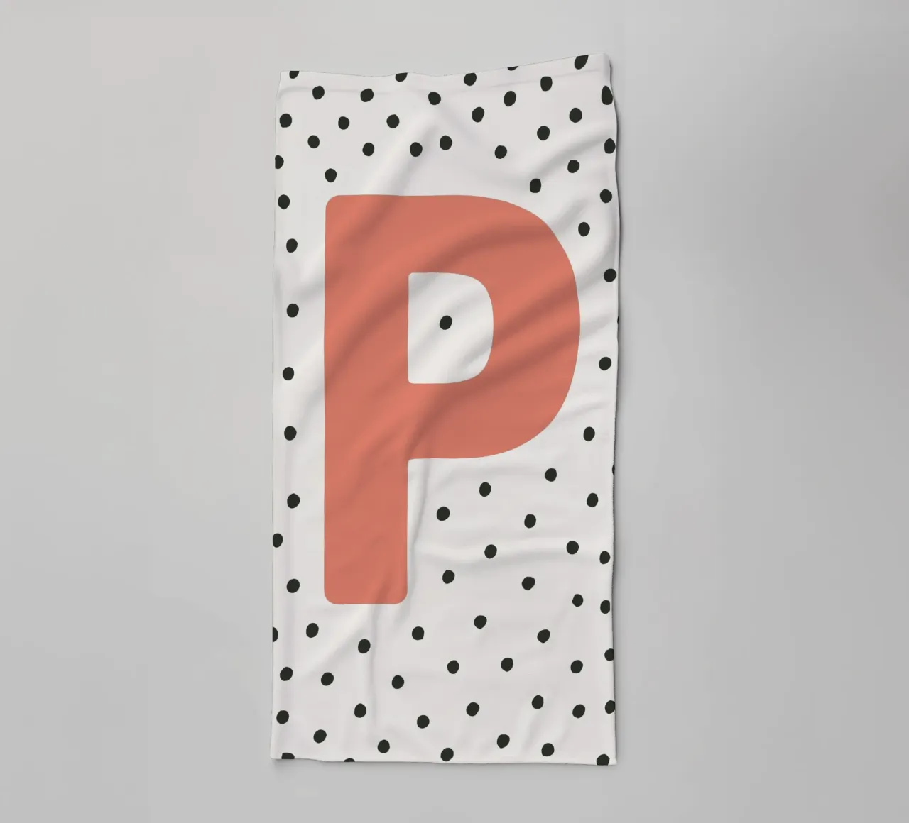 Initial P on dot pattern - Scandinavian style towel by KidzStudio