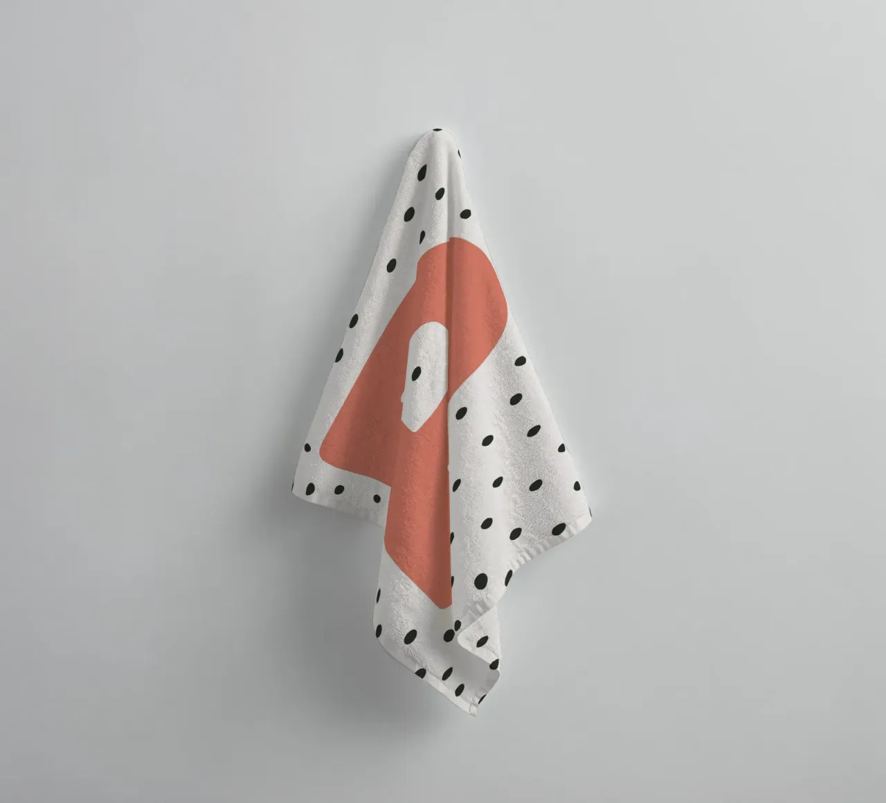 Initial P on dot pattern - Scandinavian style towel by KidzStudio