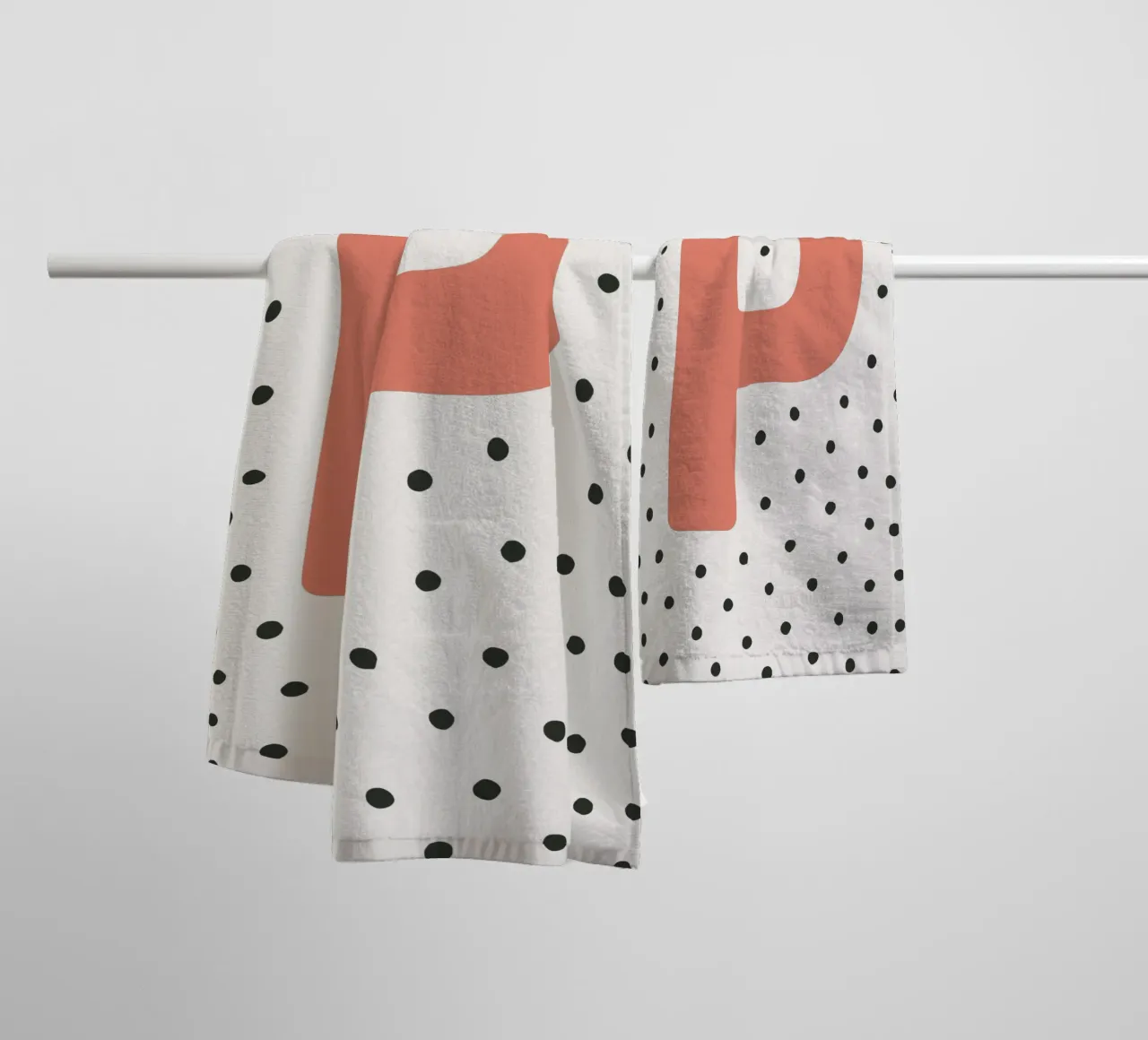 Initial P on dot pattern - Scandinavian style towel by KidzStudio