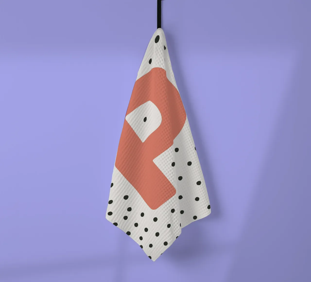 Initial P on dot pattern - Scandinavian style tea towel by KidzStudio