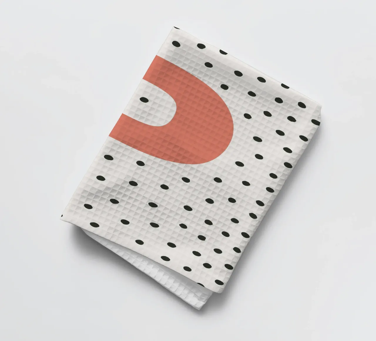 Initial P on dot pattern - Scandinavian style tea towel by KidzStudio