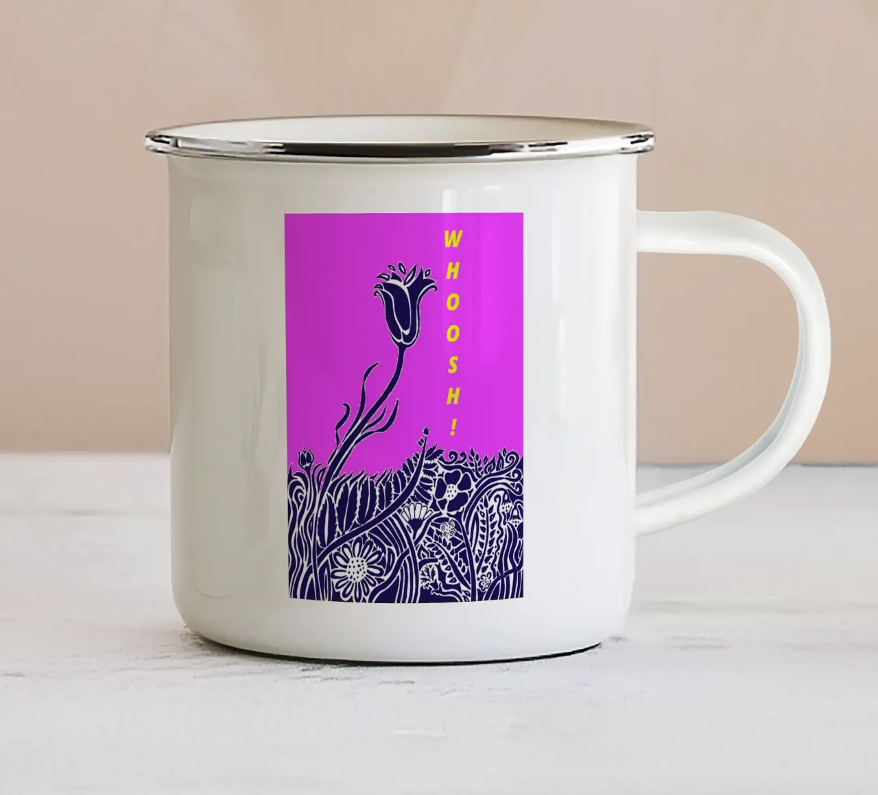 WHOOSH!! - Thinking Flowers tazza in smalto da PaperLine Art