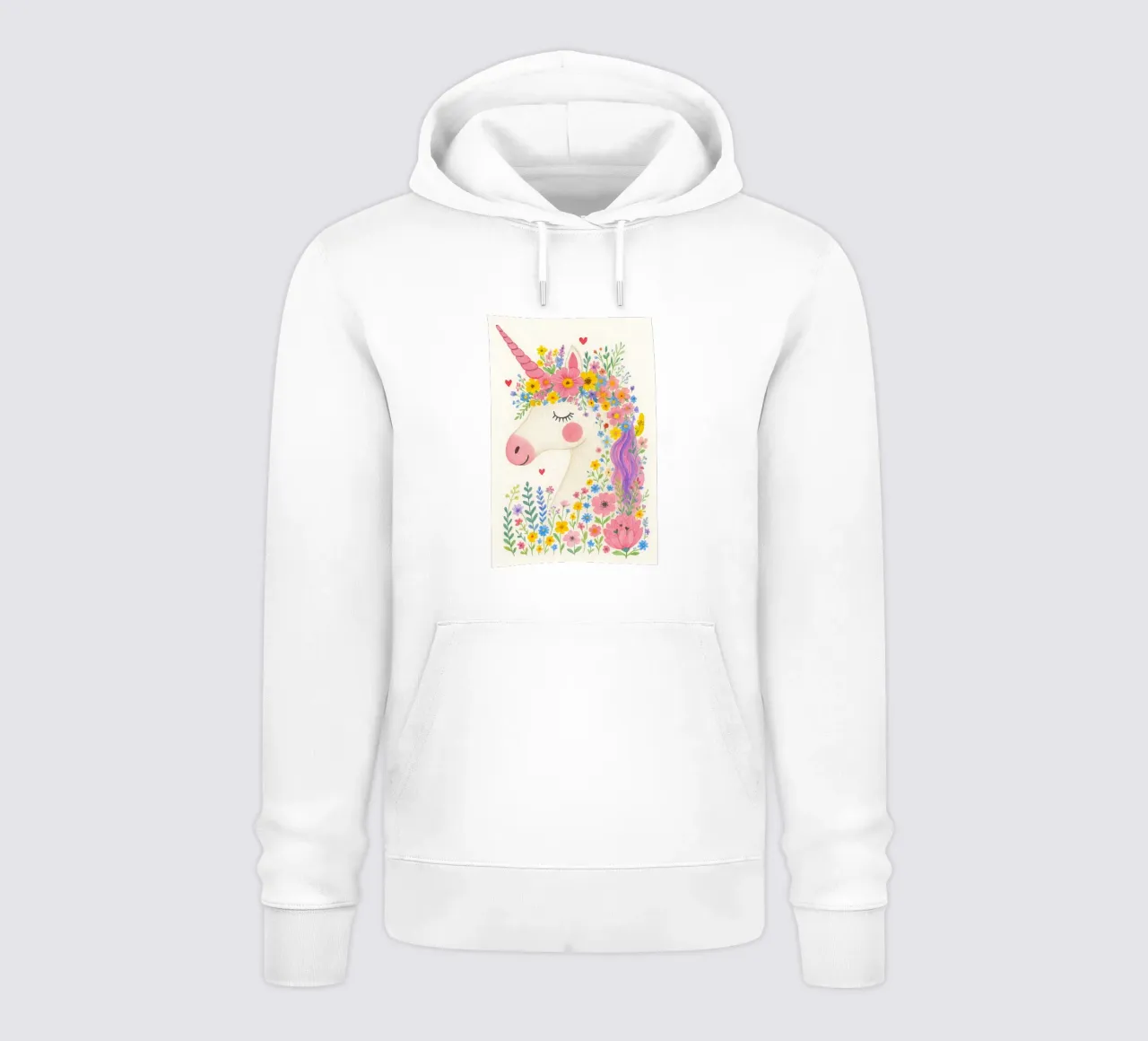 Blumen-Einhorn mit Herz – Zauberhaftes Kinderposter Hoodie von KidzStudio