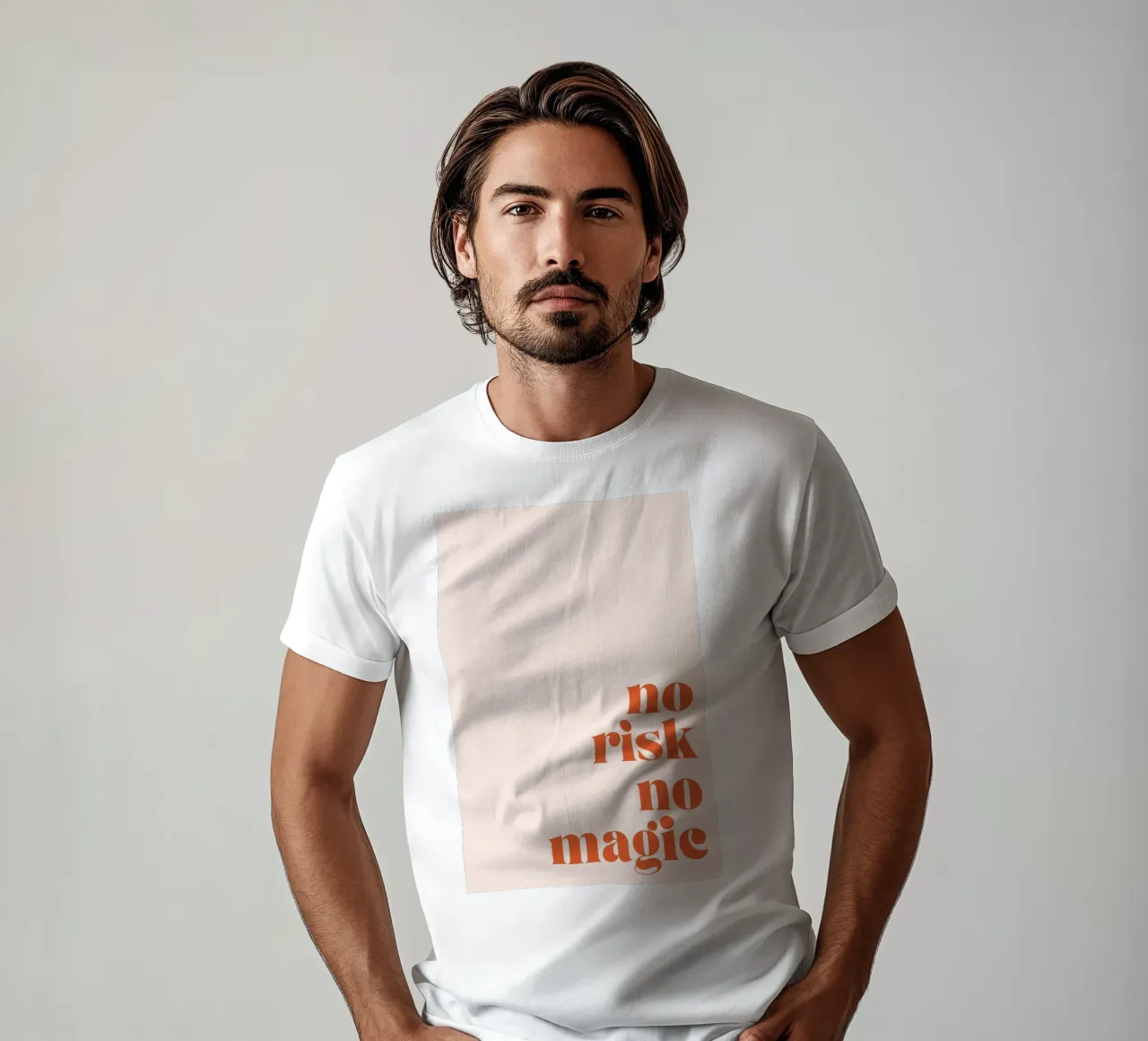 Stampa motivazionale "No Risk No Magic" Boho Retro t-shirt da homdeco
