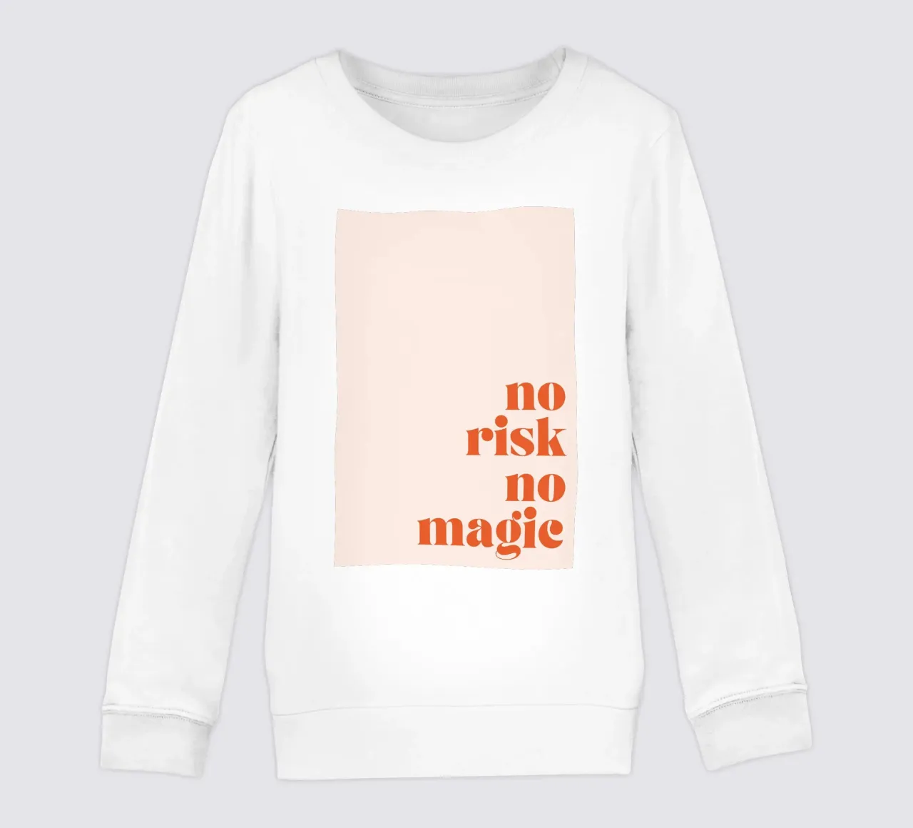 "Boho Retro Motivational Print "No Risk No Magic sudadera para niño de homdeco