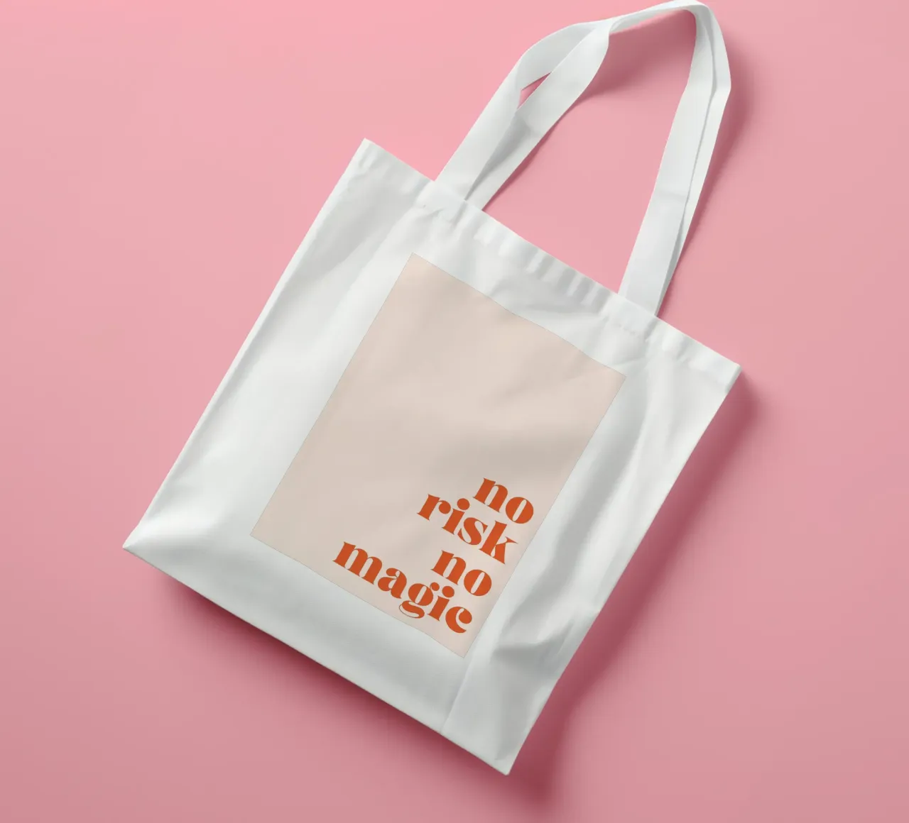 "Boho Retro Motivational Print "No Risk No Magic tote bag de homdeco