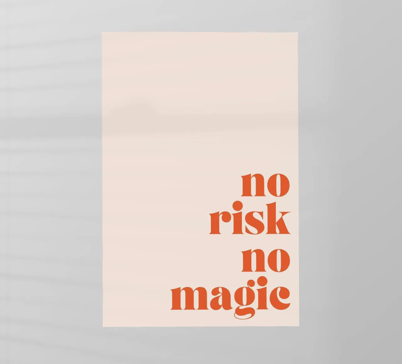 Stampa motivazionale "No Risk No Magic" Boho Retro pellicola backlit da homdeco