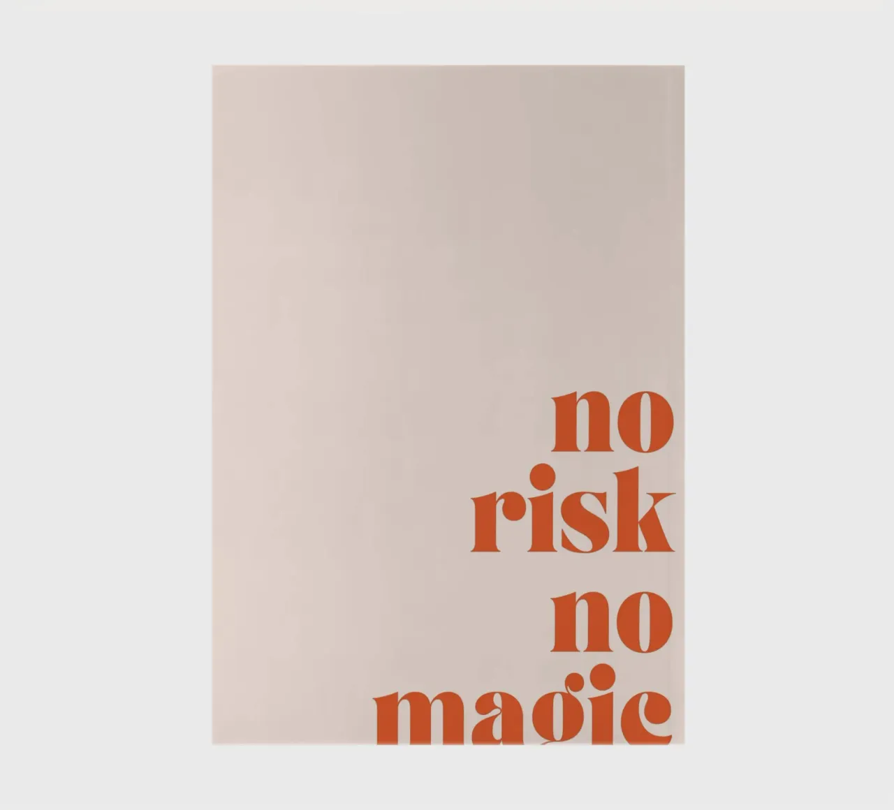 "No Risk No Magic" Boho Retro Motivational Print notebook by homdeco