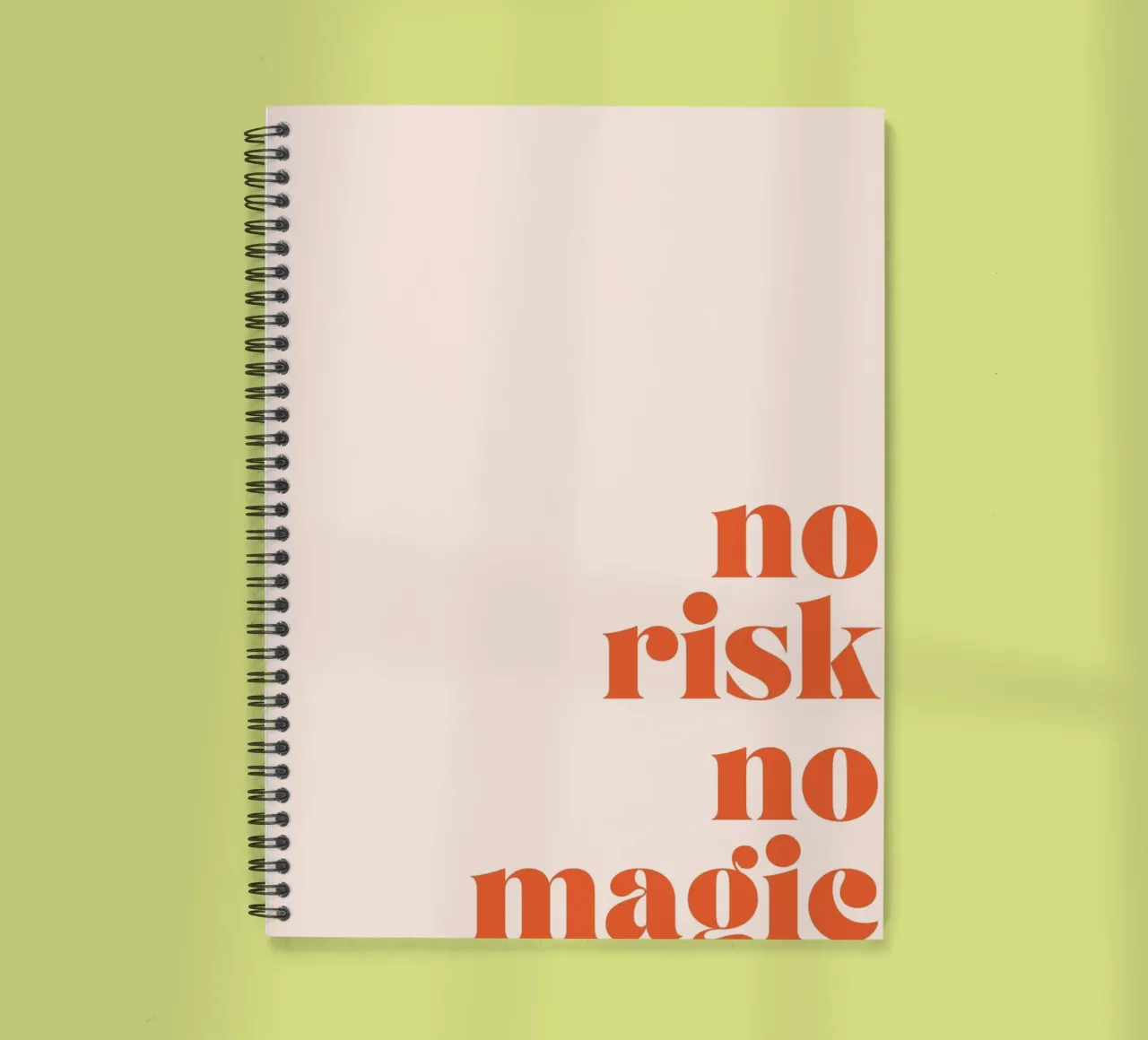 "Boho Retro Motivational Print "No Risk No Magic cuaderno de espiral de homdeco