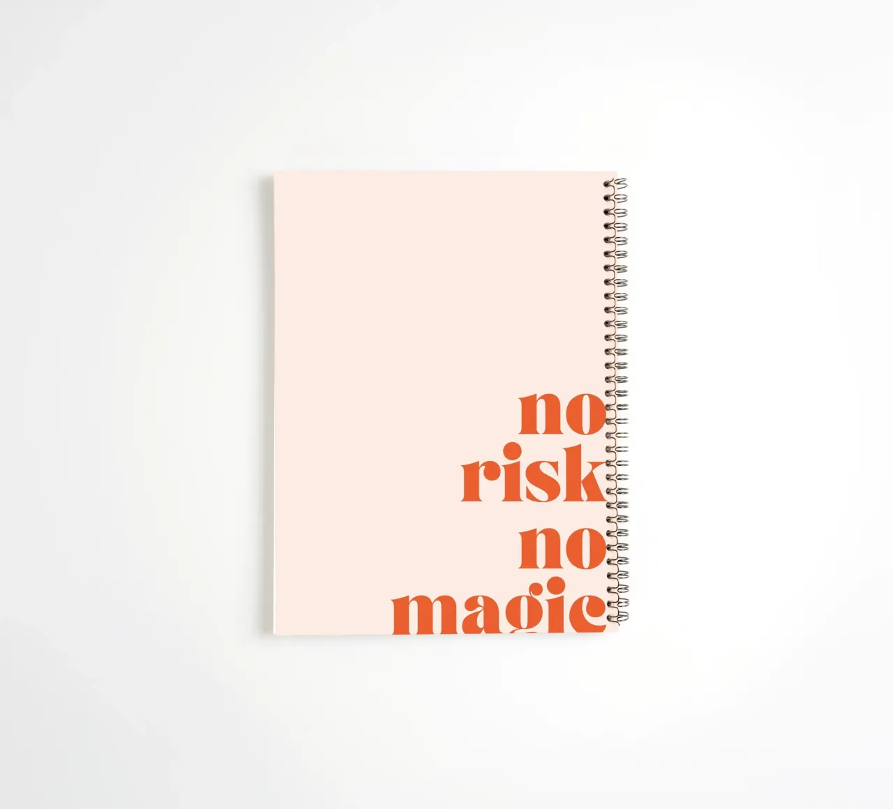 "Boho Retro Motivational Print "No Risk No Magic cuaderno de espiral de homdeco