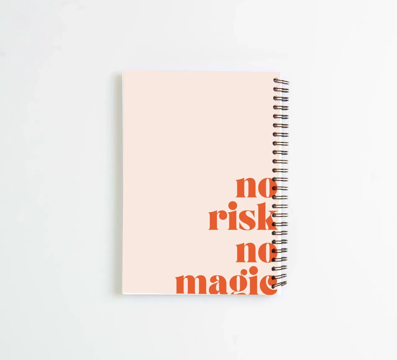 "Boho Retro Motivational Print "No Risk No Magic cuaderno de espiral de homdeco