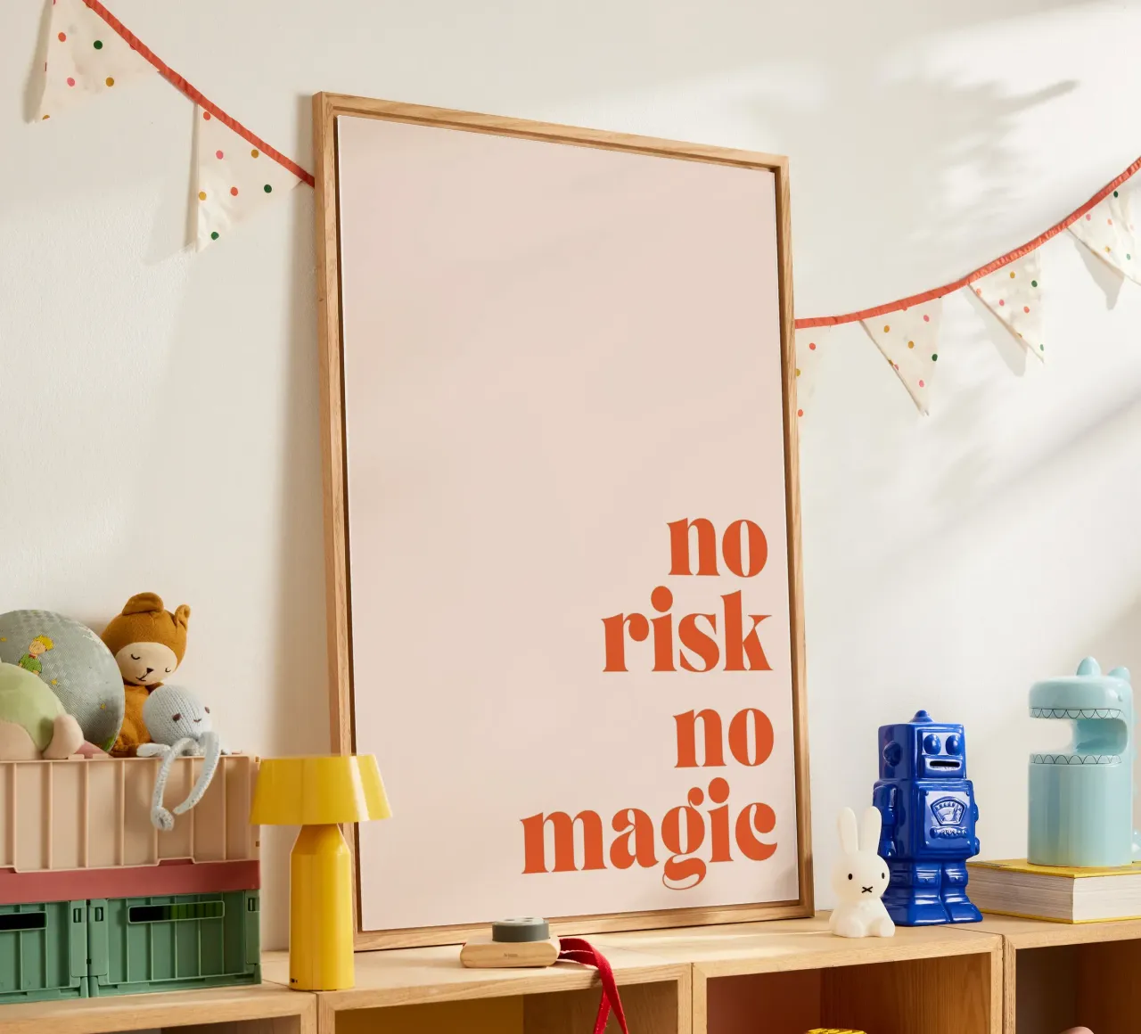 "Boho Retro Motivational Print "No Risk No Magic metacrilato de homdeco