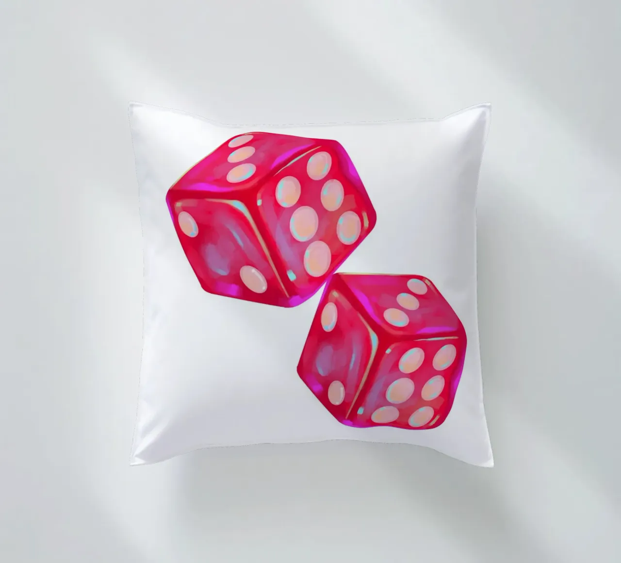 Stampa pop art "Perspective" di Groovy 1970s Dice cuscino da homdeco