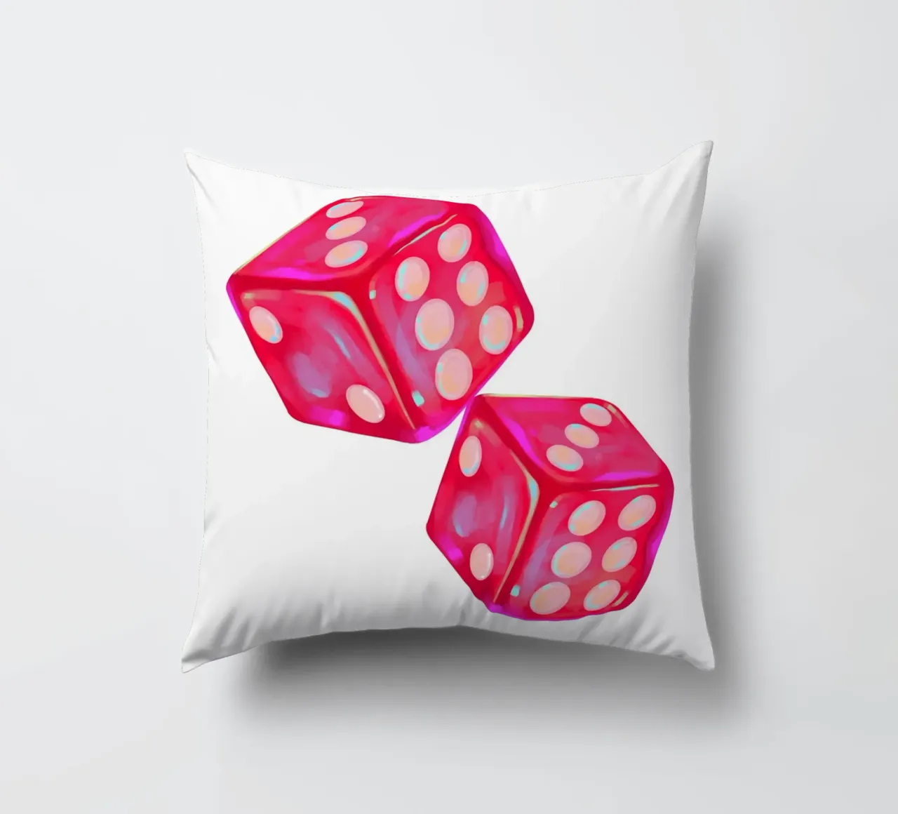 Stampa pop art "Perspective" di Groovy 1970s Dice cuscino da homdeco