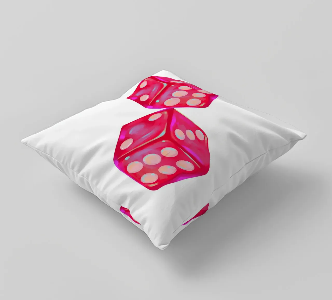 Stampa pop art "Perspective" di Groovy 1970s Dice cuscino da homdeco