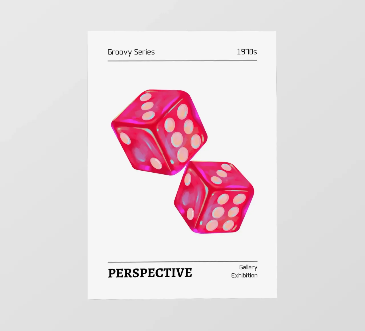 Stampa pop art "Perspective" di Groovy 1970s Dice telo in pvc da homdeco