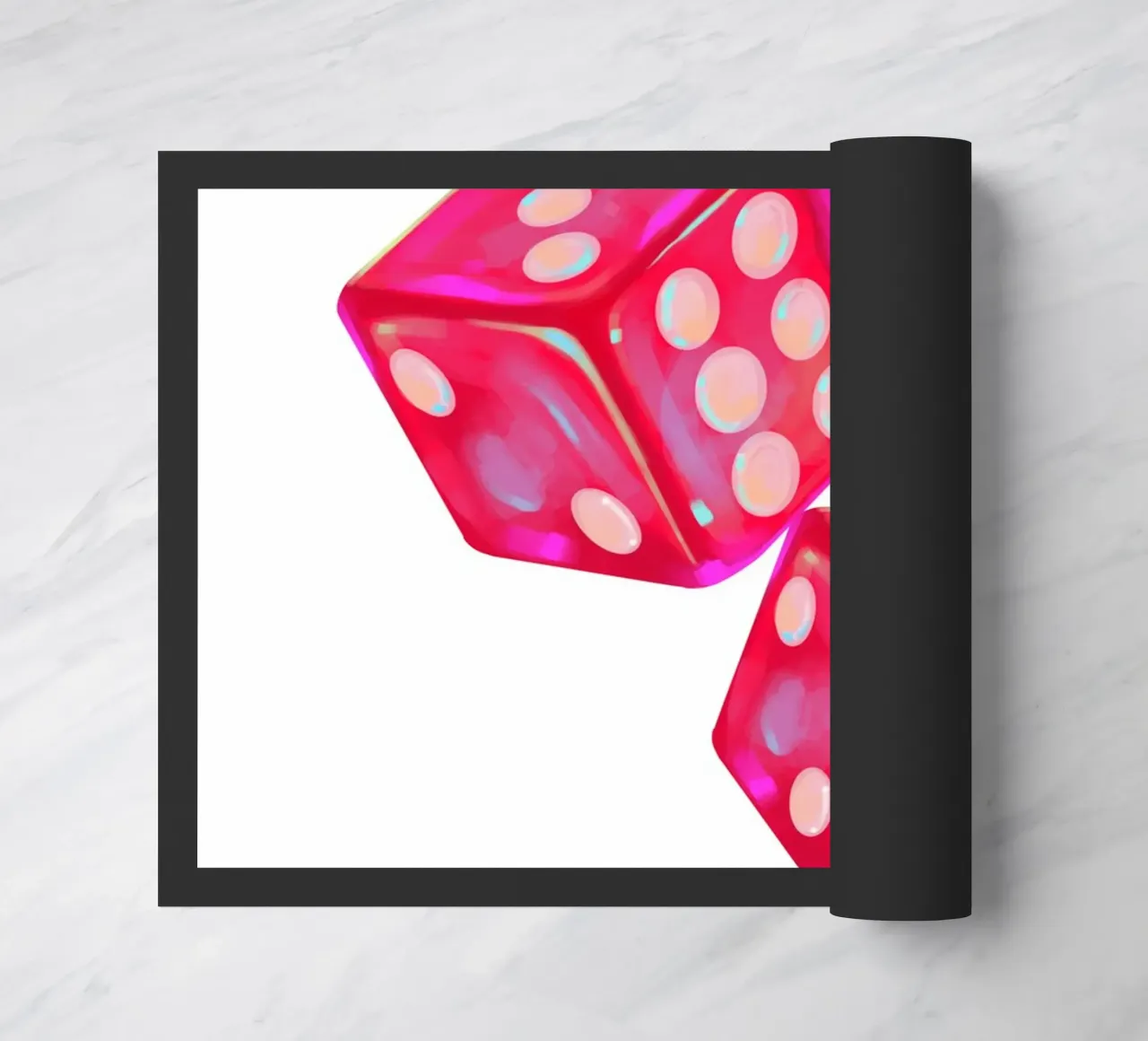 Stampa pop art "Perspective" di Groovy 1970s Dice zerbino da homdeco